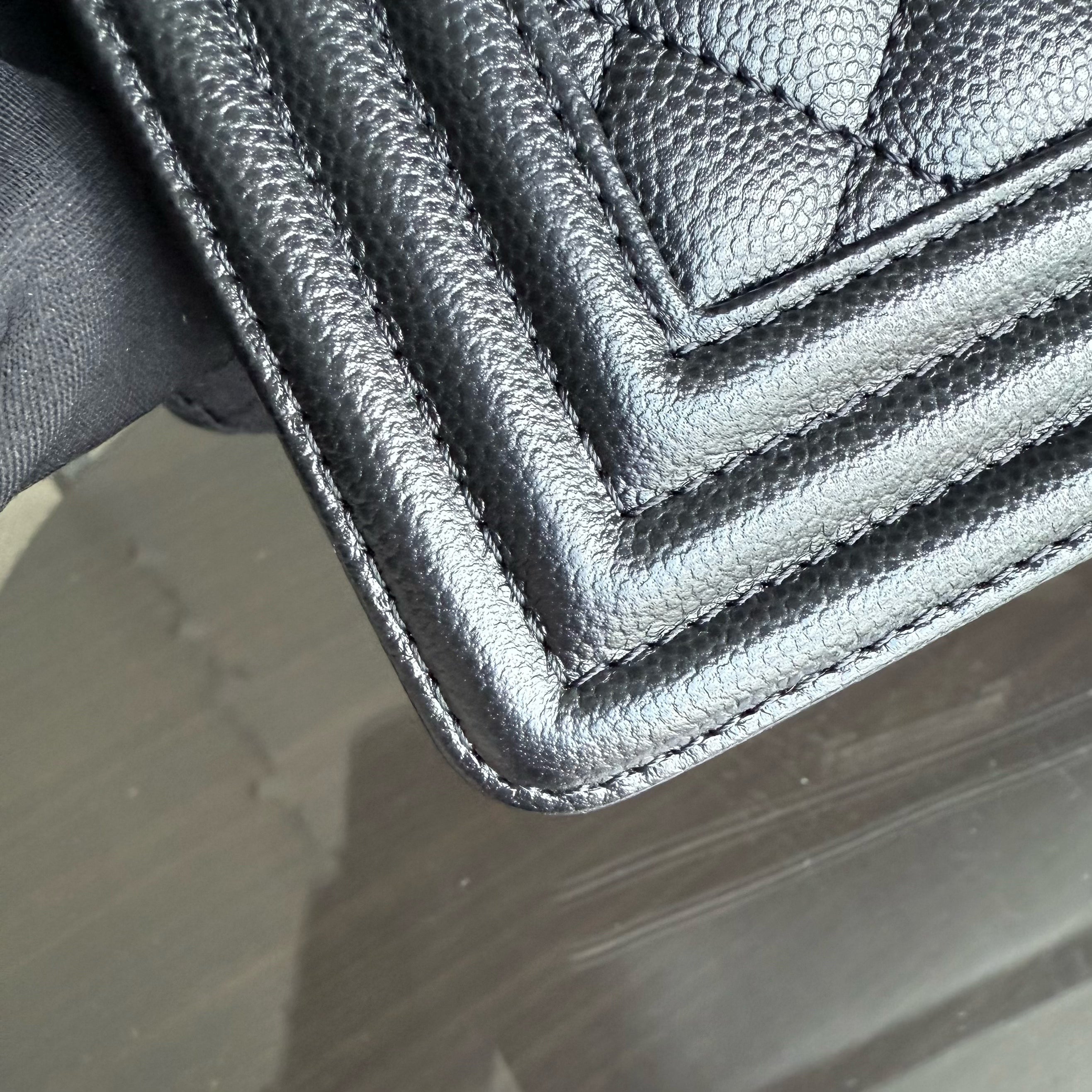 Chanel Boy Small - Caviar Quilted Grained Calfskin Black Ruthenium Silver Hardware Series 26