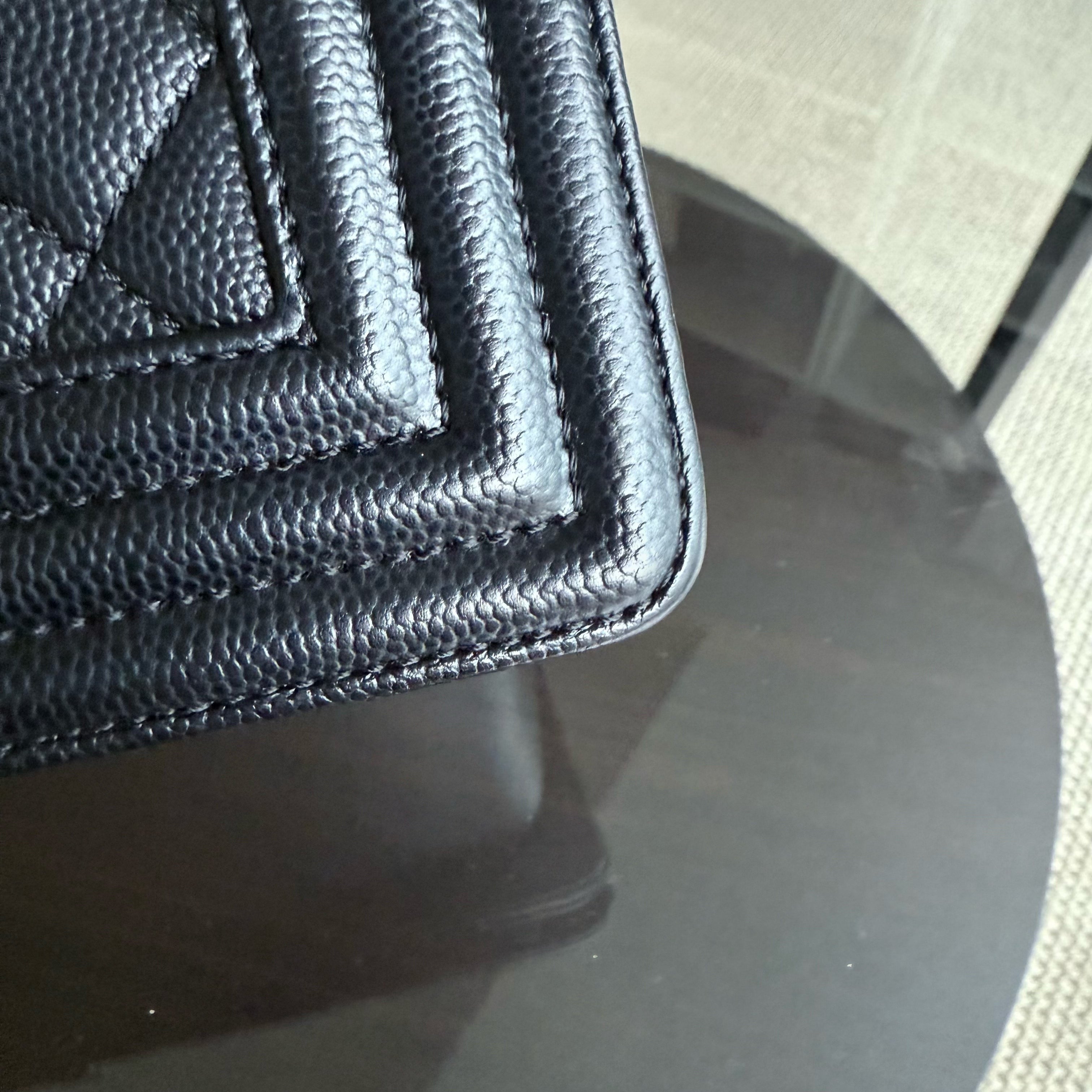Chanel Boy Medium - Caviar 25CM Quilted Grained Calfskin Black Ruthenium Silver Hardware