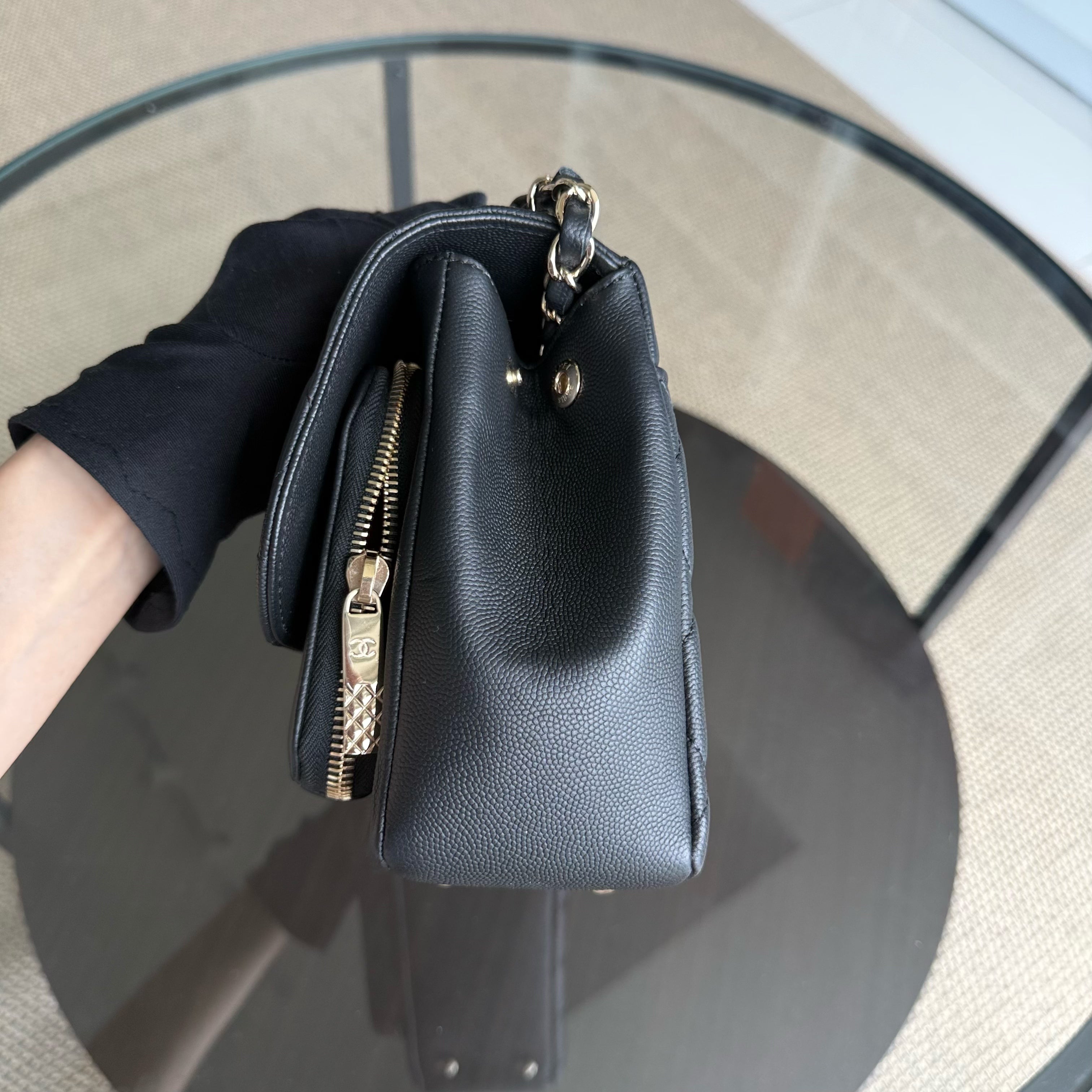 Chanel Business Affinity - Caviar Quilted Grained Calfskin Black Gold Hardware Series 29