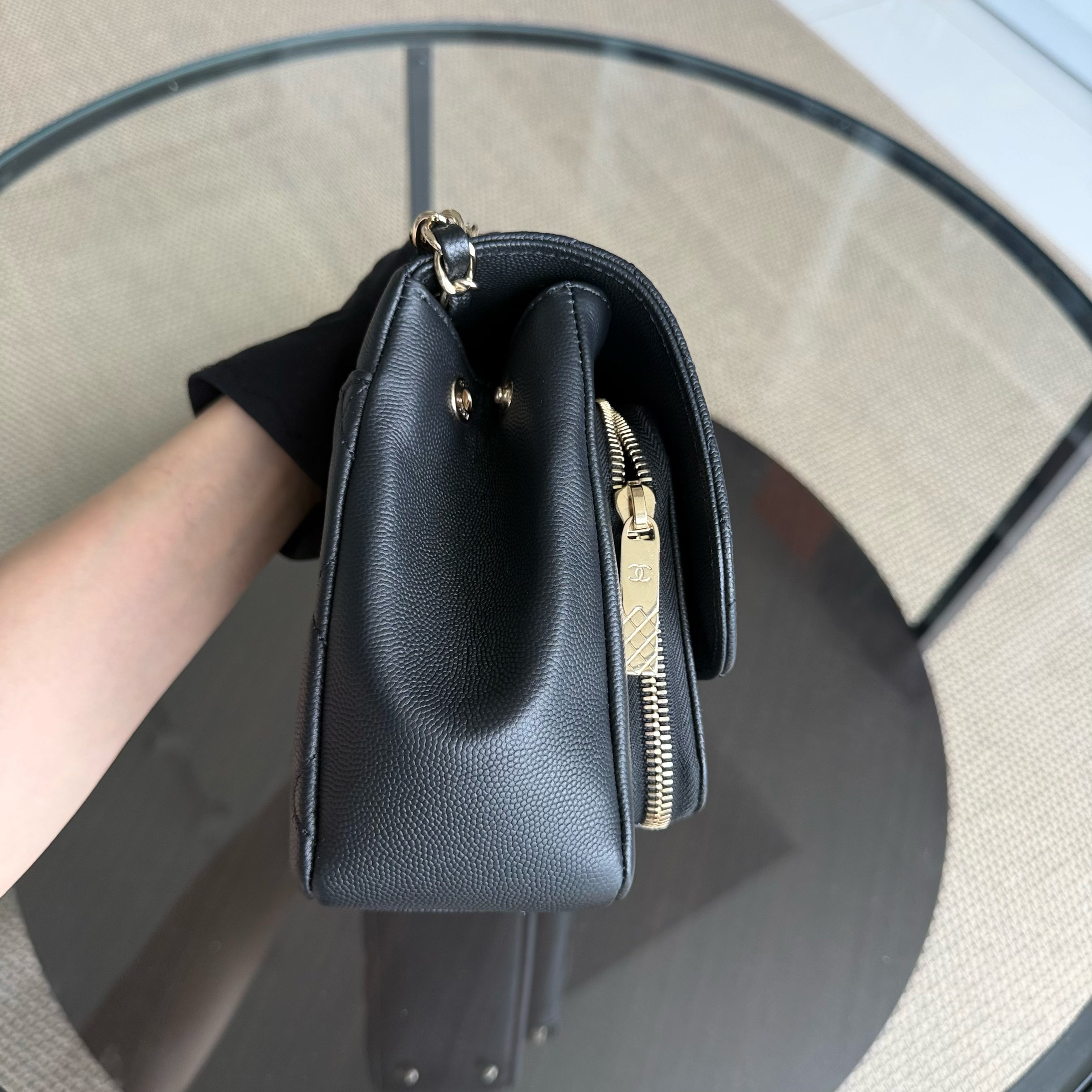 Chanel Business Affinity - Caviar Quilted Grained Calfskin Black Gold Hardware Series 29