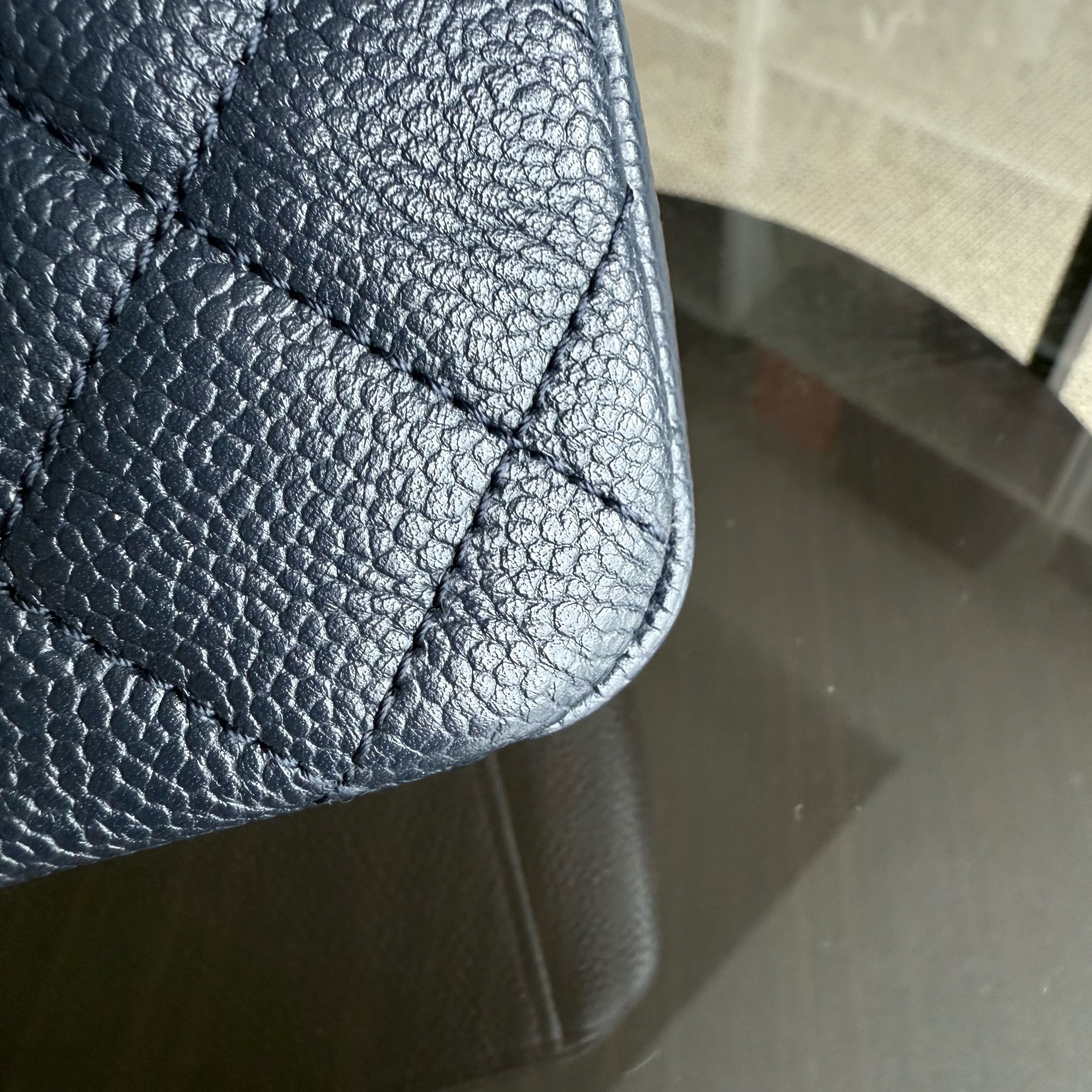 Chanel Filigree CC Medium - Caviar Quilted Grained Calfskin Dark Navy Blue Black Gold Hardware Series 22