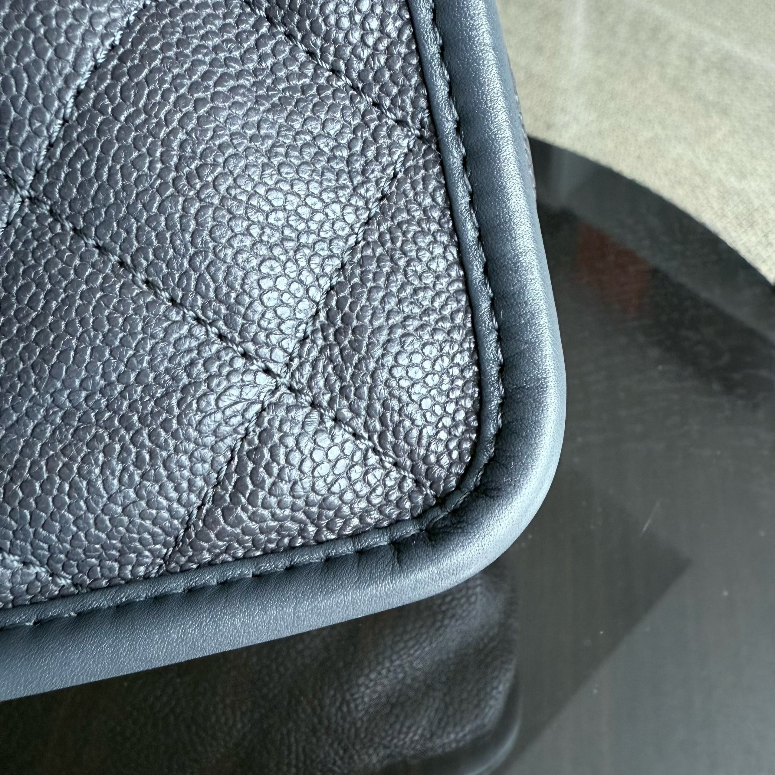 Chanel French Riviera - Caviar Quilted Grained Calfskin Grey Gray Silver Hardware Series 20