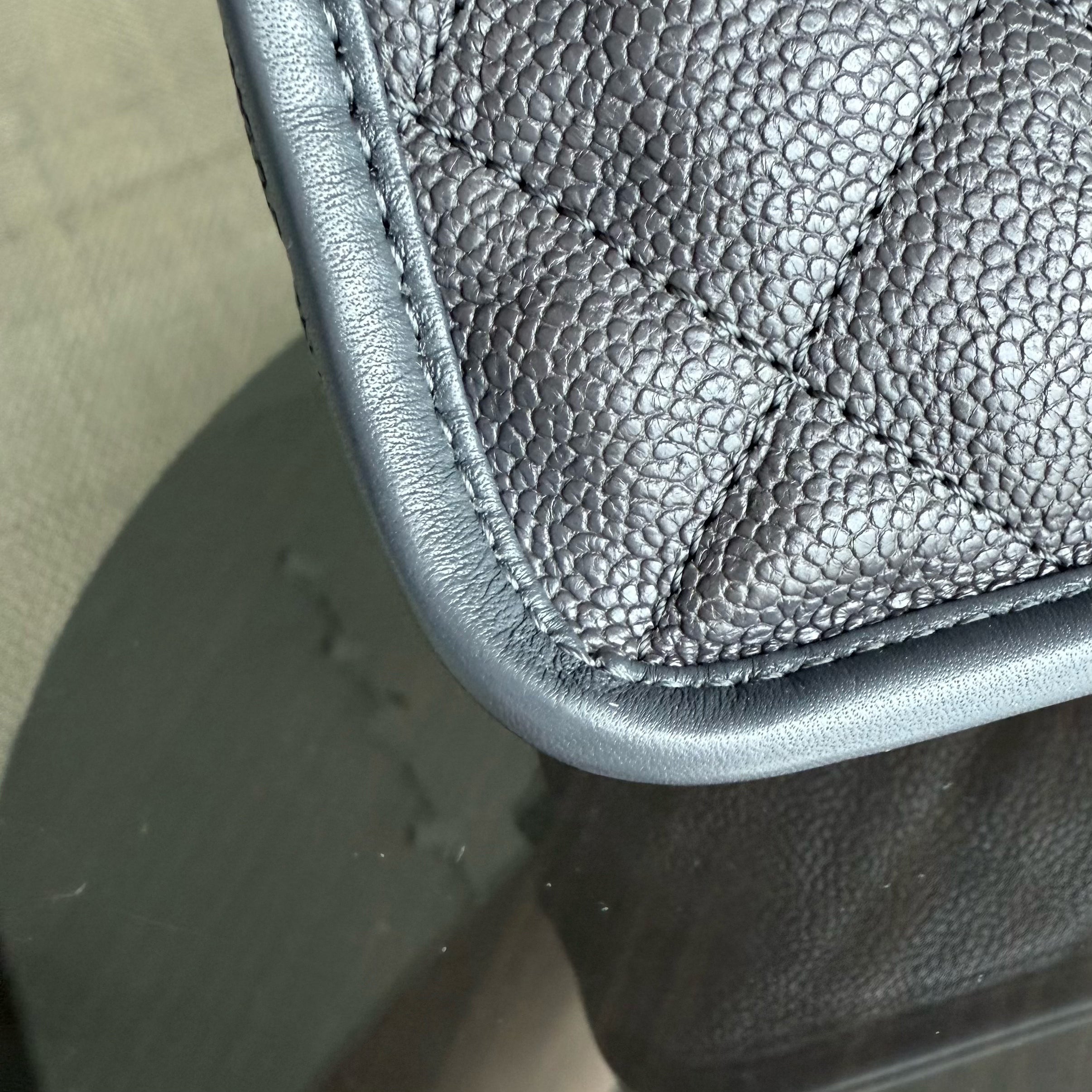 Chanel French Riviera - Caviar Quilted Grained Calfskin Grey Gray Silver Hardware Series 20