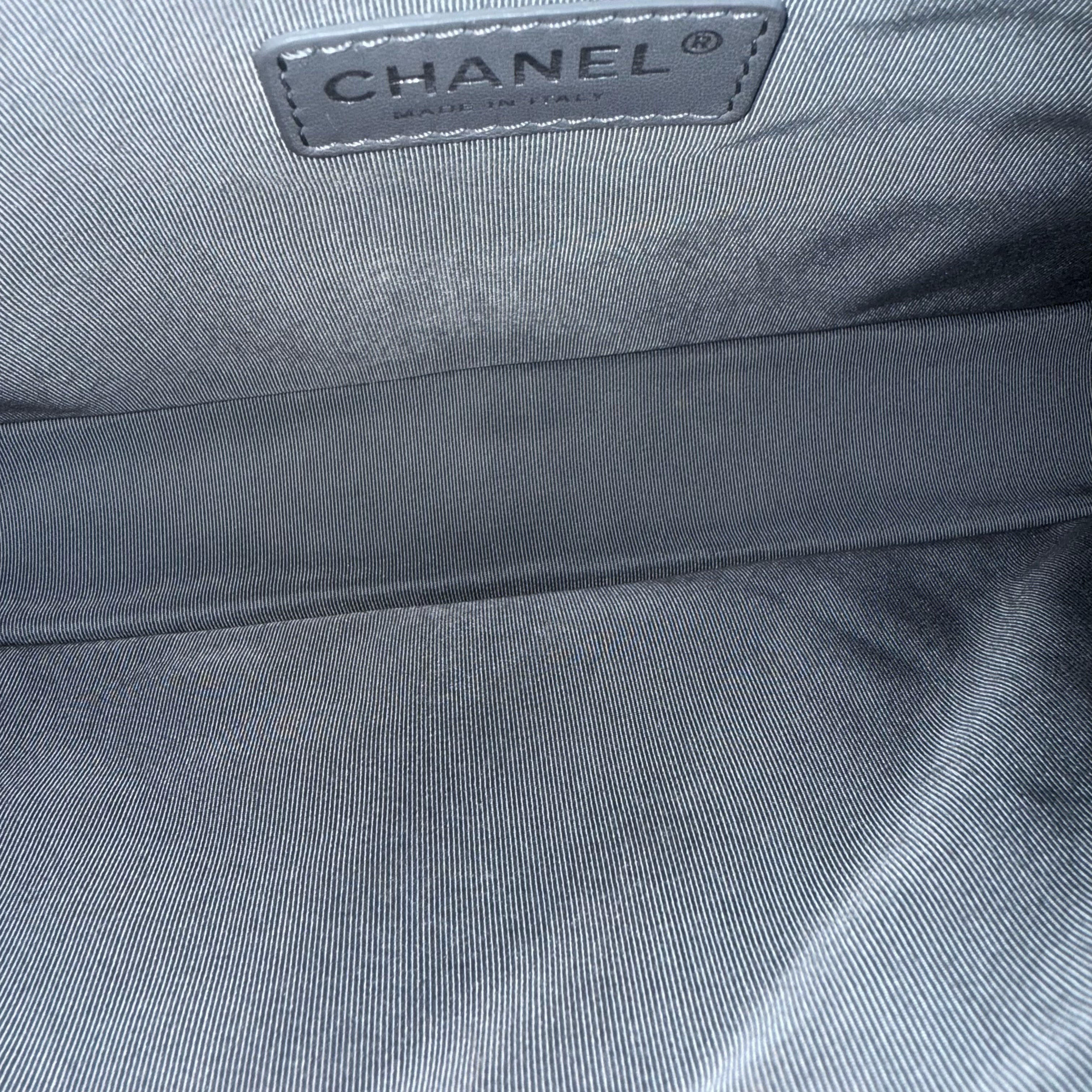 Chanel French Riviera - Caviar Quilted Grained Calfskin Grey Gray Silver Hardware Series 20
