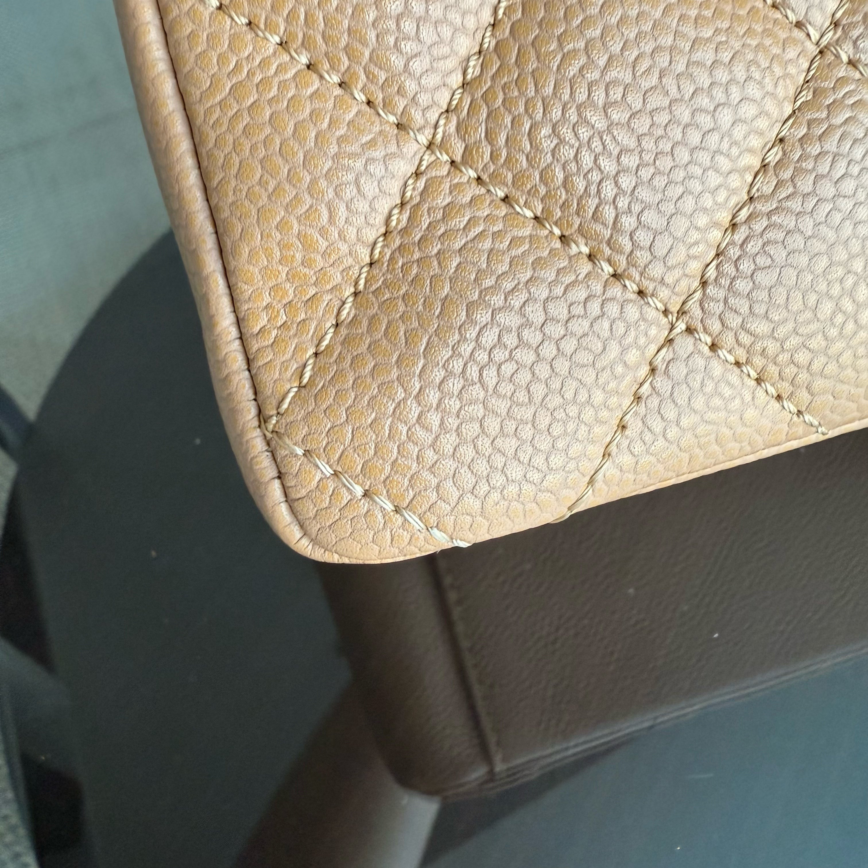 Chanel PST Petite Shopping Tote - Caviar Quilted Grained Calfskin Dark Beige Gold Hardware Series 12