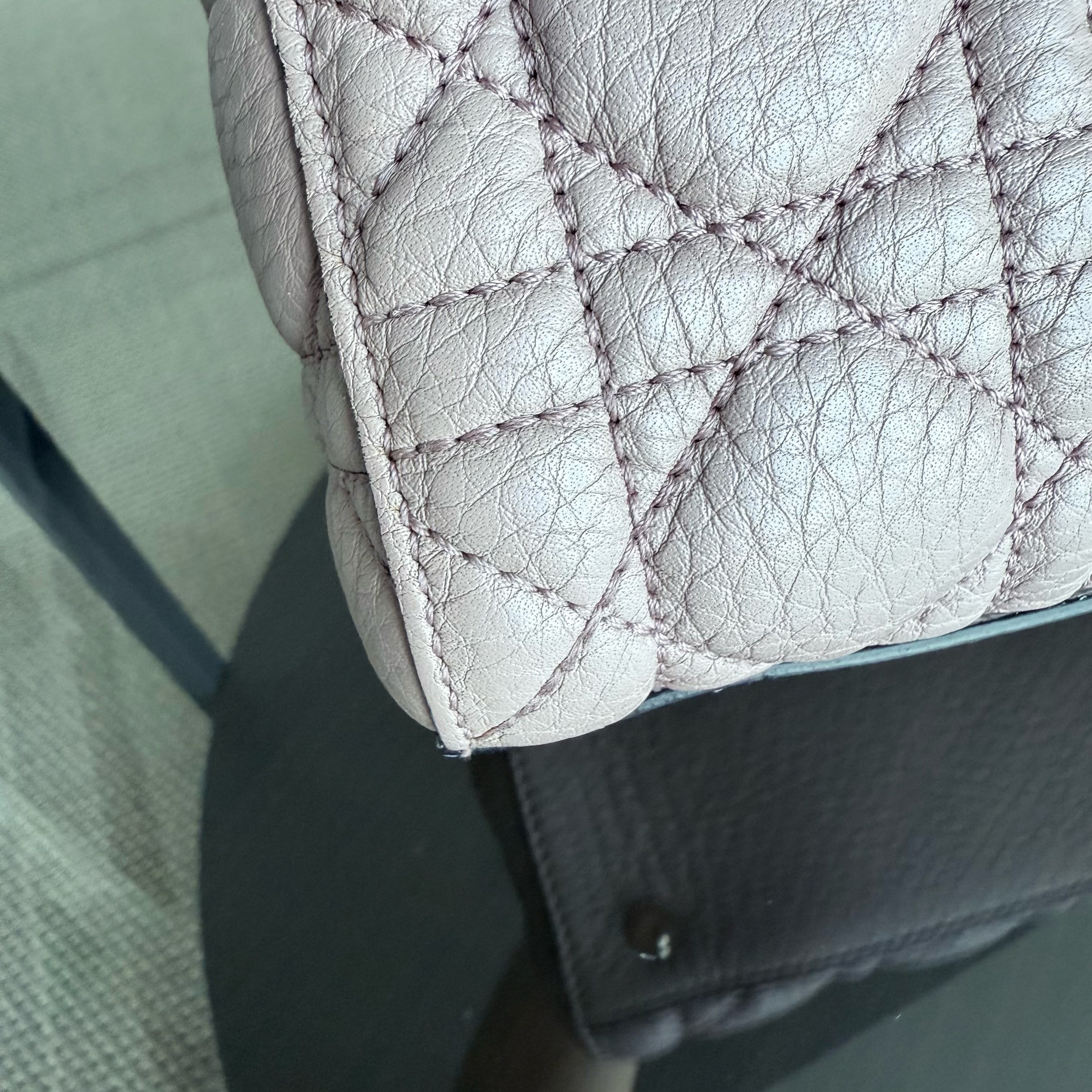 Dior Lady Medium Flap - Cannage Grained Calfskin Blush Nude Pink Gold Hardware