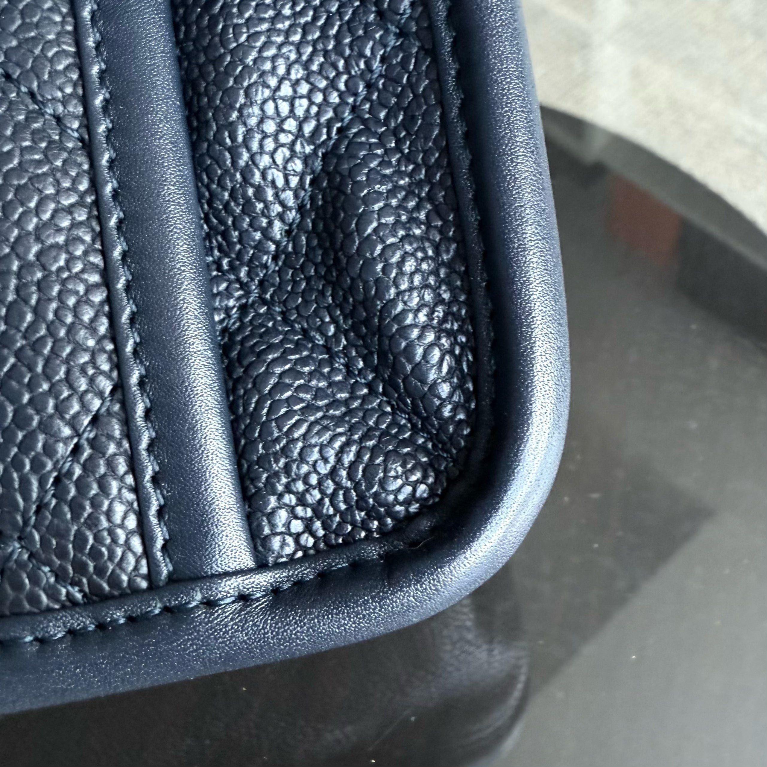 Chanel French Riviera - Caviar Quilted Grained Calfskin Dark Navy Blue Silver Hardware Series 19