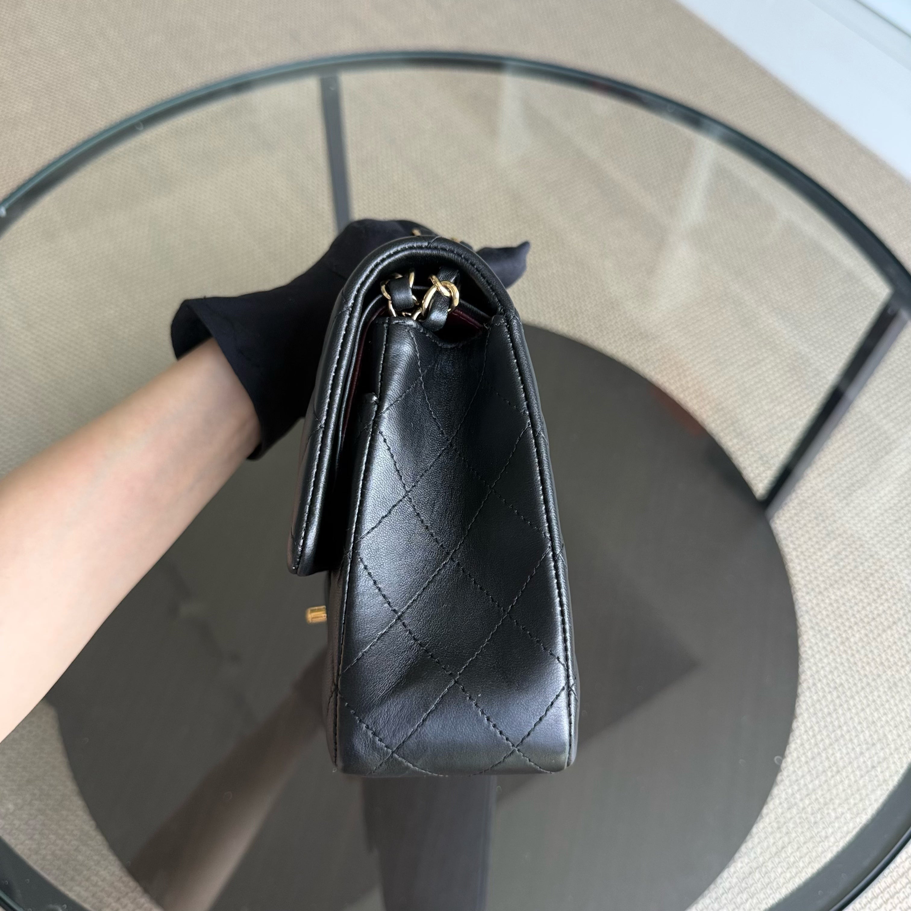 Chanel Classic Flap Medium - 25CM Quilted Lambskin Black Gold Hardware Sereis 21