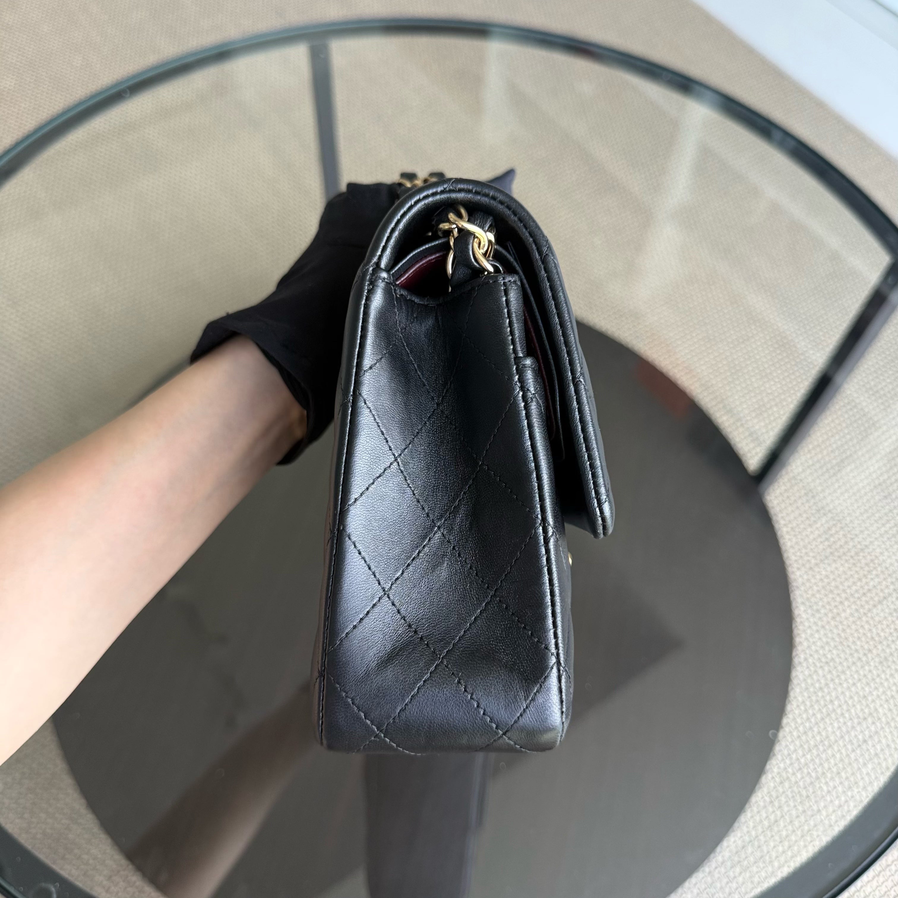 Chanel Classic Flap Medium - 25CM Quilted Lambskin Black Gold Hardware Sereis 21
