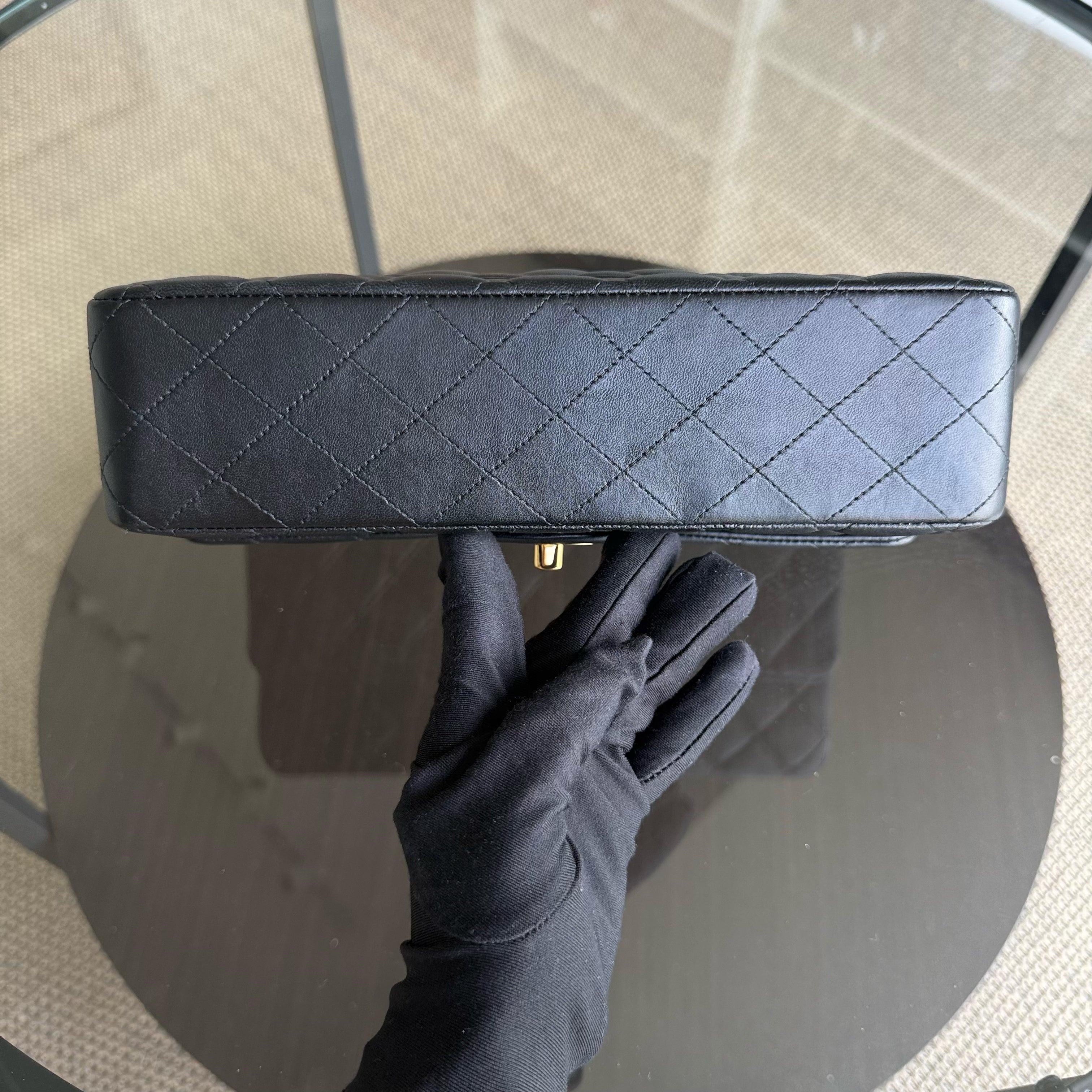 Chanel Classic Flap Medium - 25CM Quilted Lambskin Black Gold Hardware Sereis 21