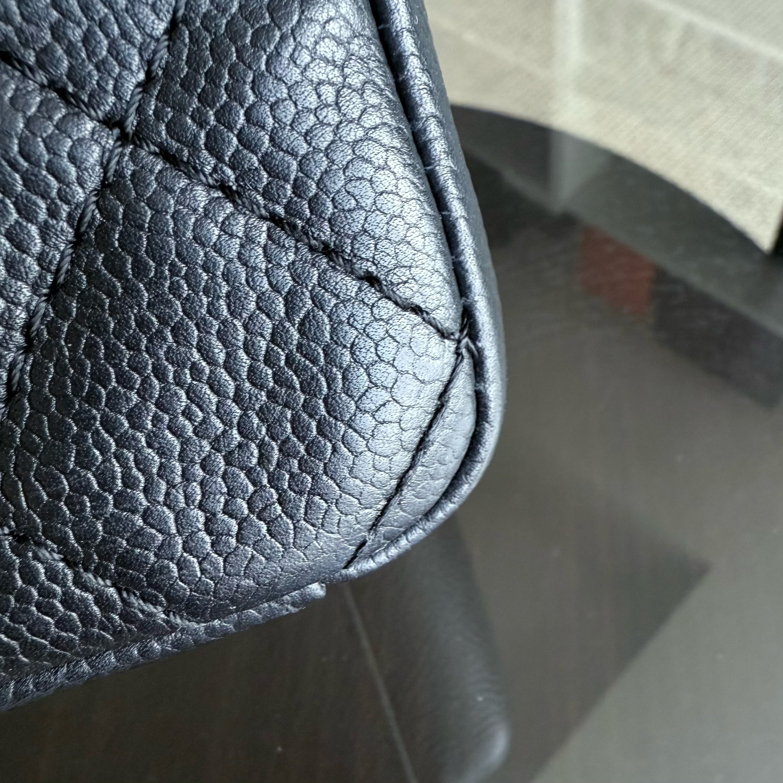 Chanel PST Petite Shopping Tote - Caviar Quilted Grained Calfskin Black Silver Hardware Series 12