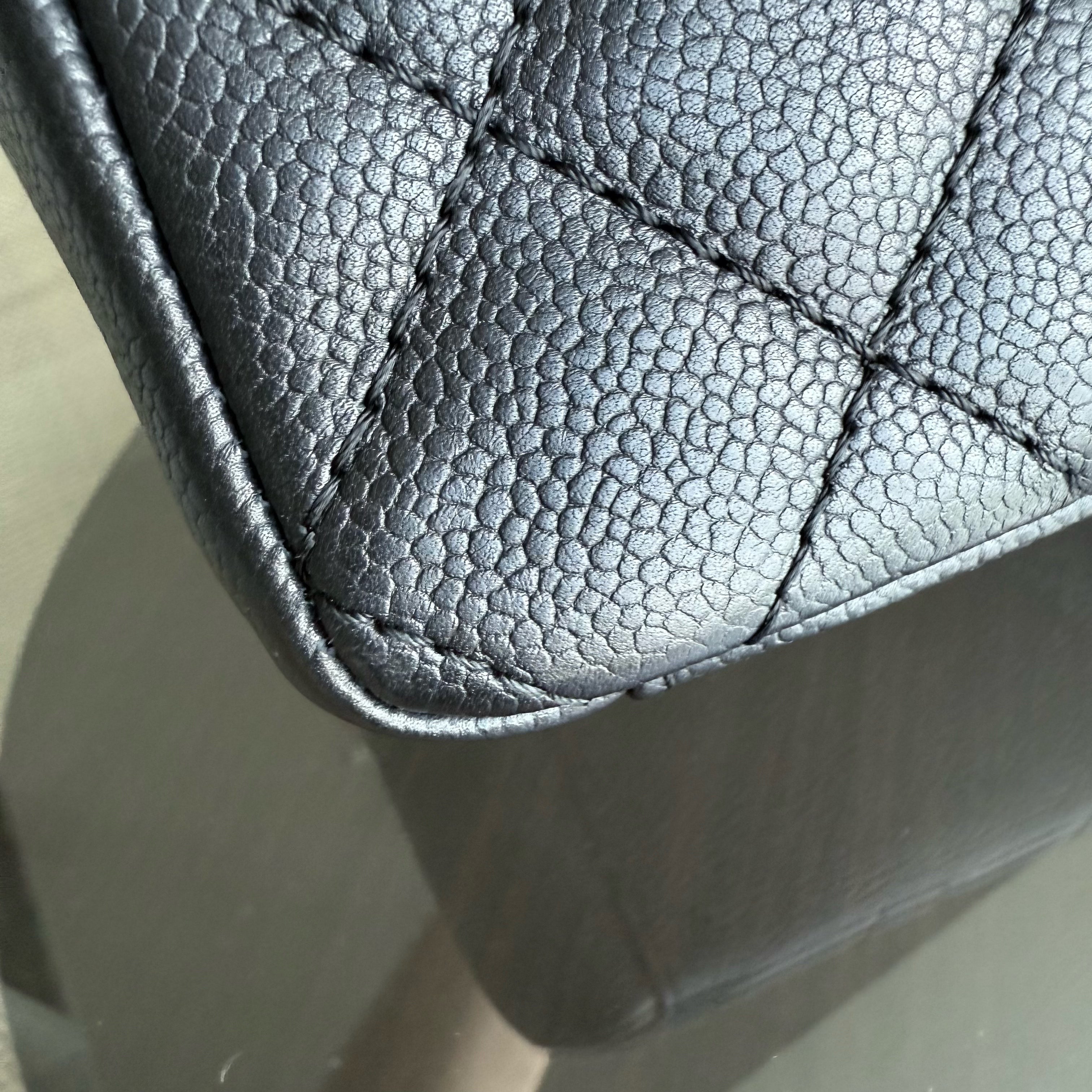 Chanel PST Petite Shopping Tote - Caviar Quilted Grained Calfskin Black Silver Hardware Series 12