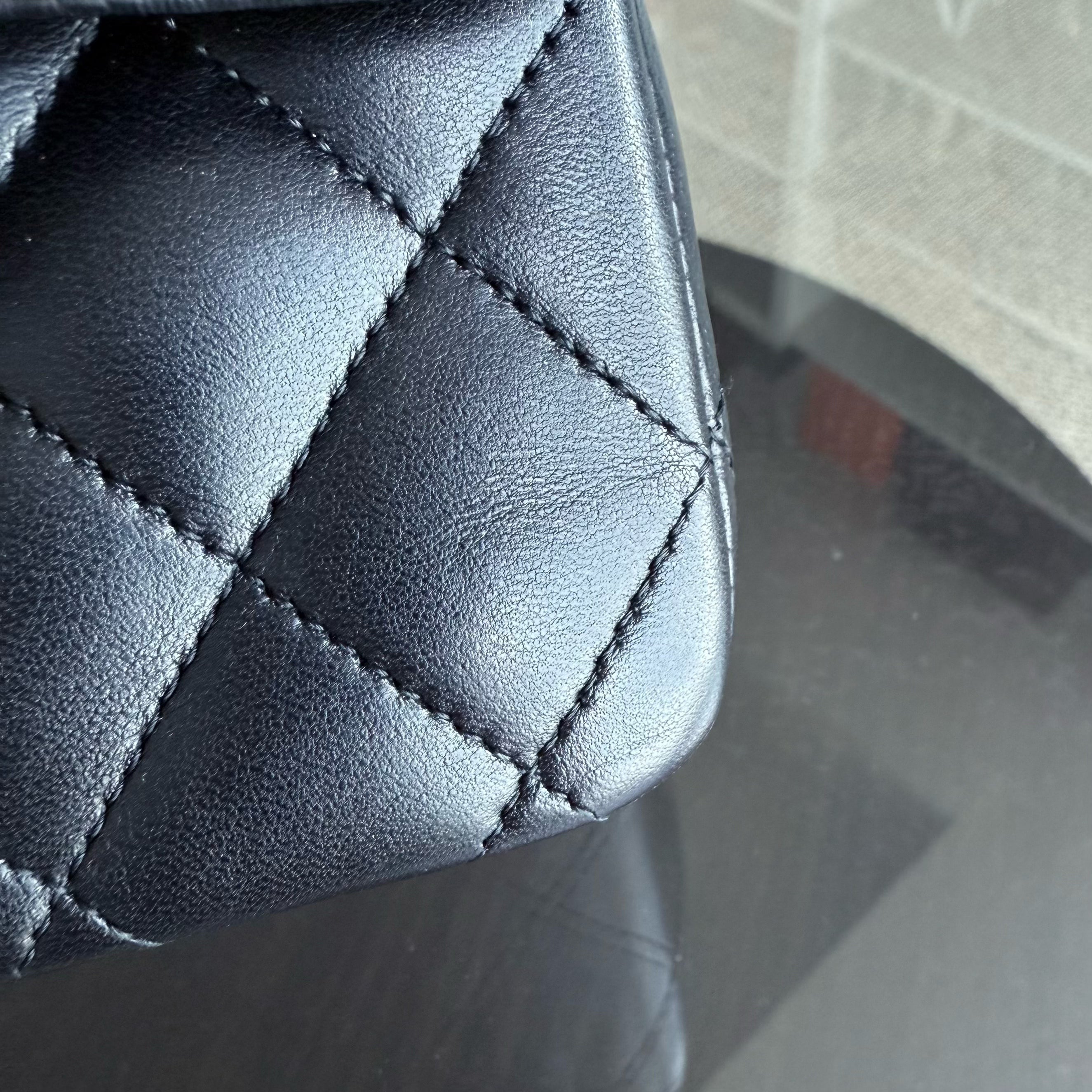 Chanel Classic Flap Medium - 25CM Quilted Lambskin Black Gold Hardware Series 13