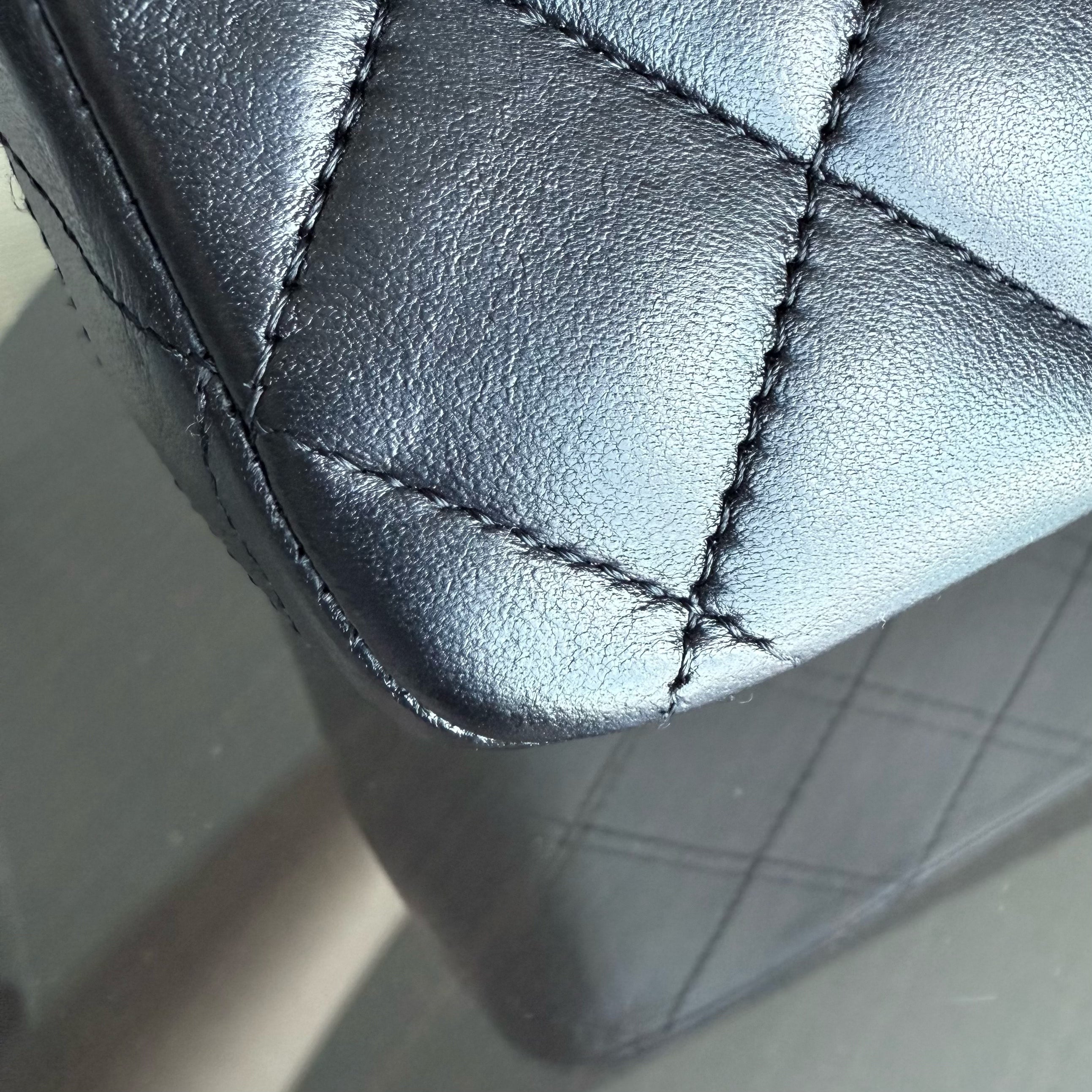 Chanel Classic Flap Medium - 25CM Quilted Lambskin Black Gold Hardware Series 13