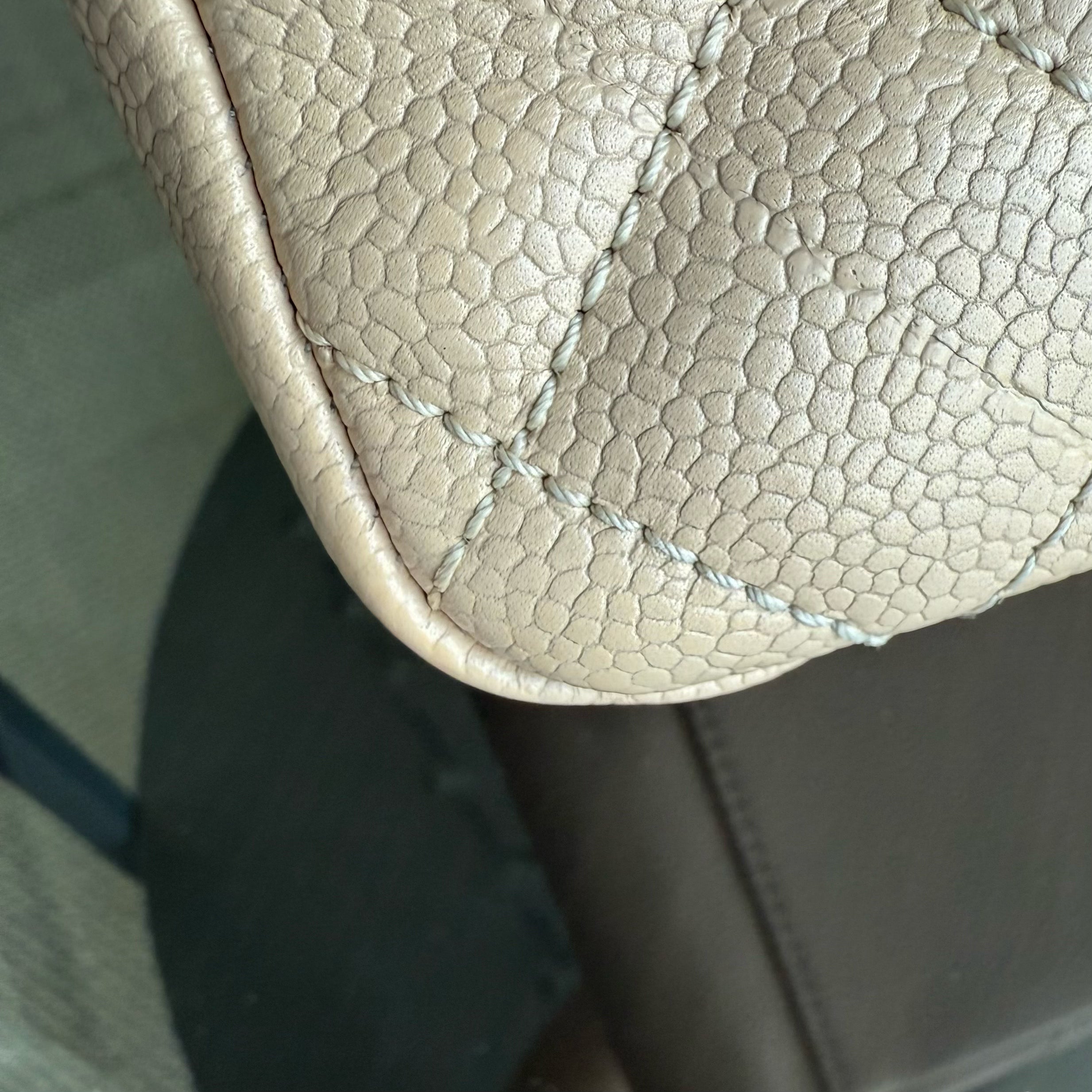Chanel GST Grand Shopping Tote - Caviar Quilted Grained Calfskin Light Beige Gold Hardware Series 17