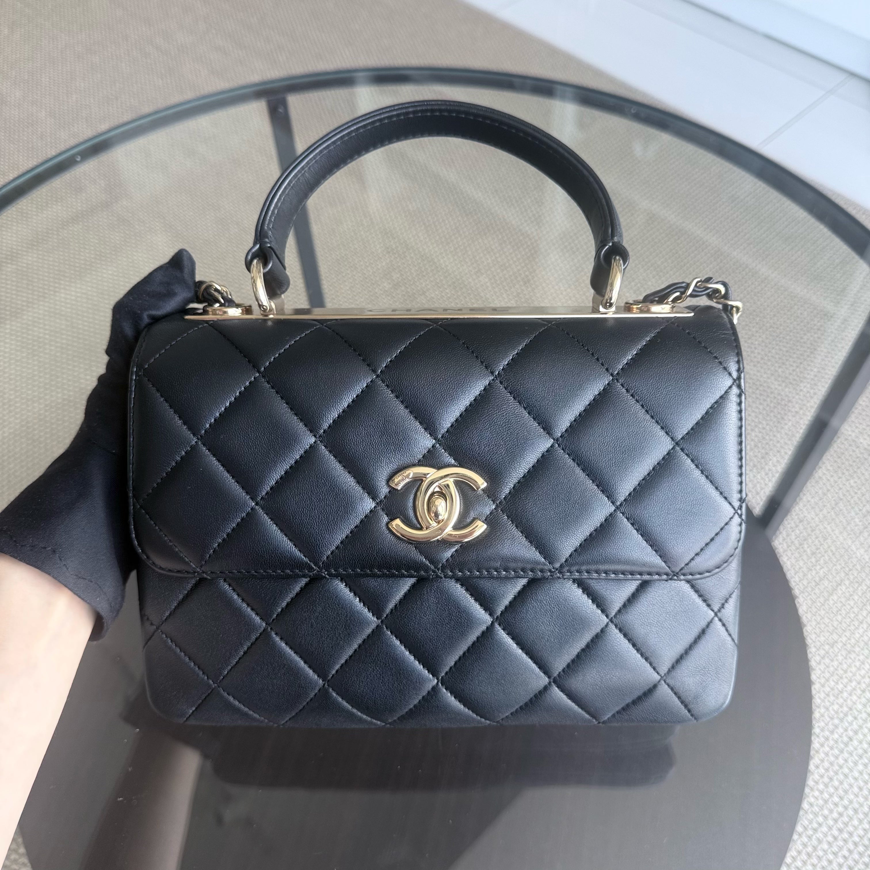 Chanel Trendy CC Small - Quilted Lambskin Black Gold Hardware Series 31