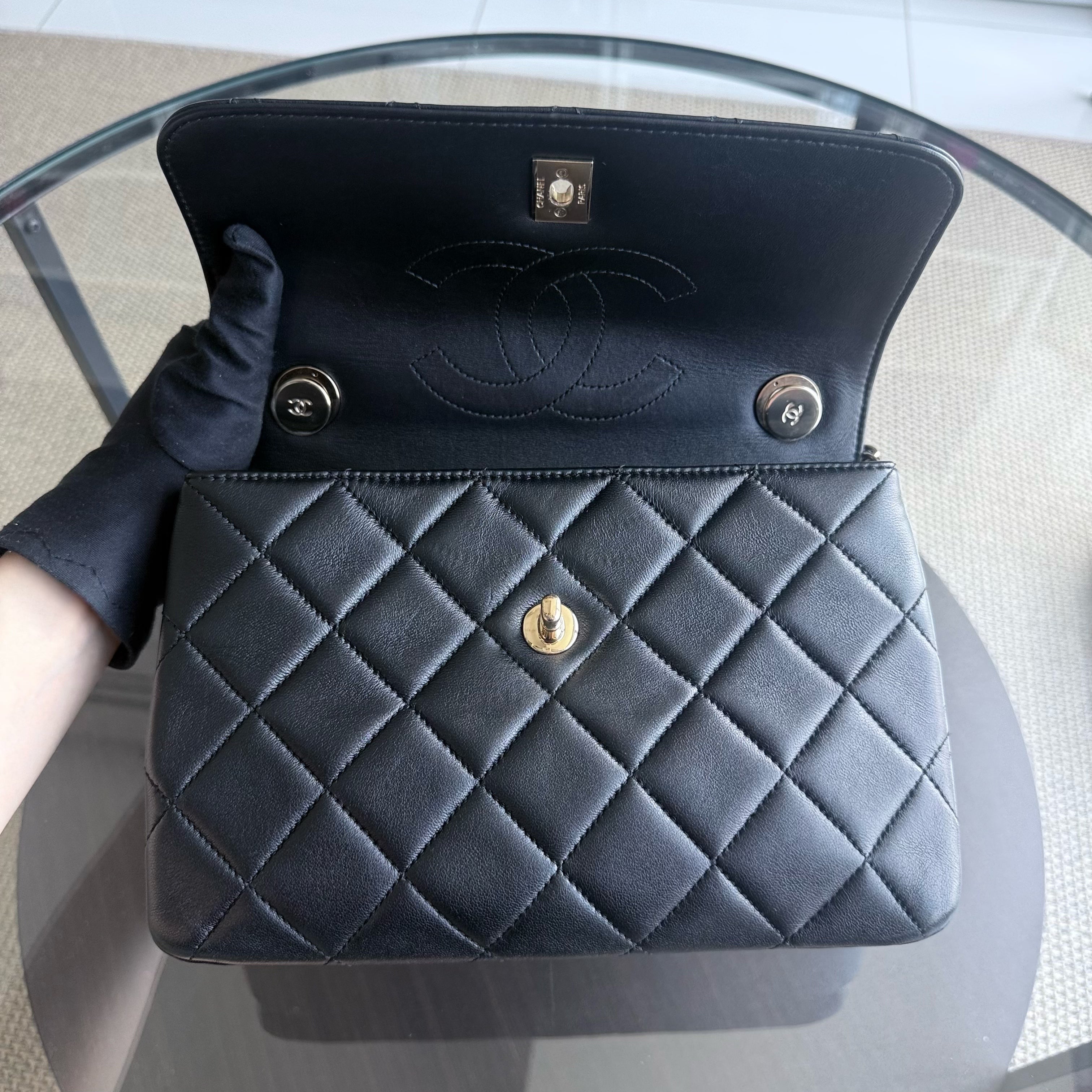 Chanel Trendy CC Small - Quilted Lambskin Black Gold Hardware Series 31