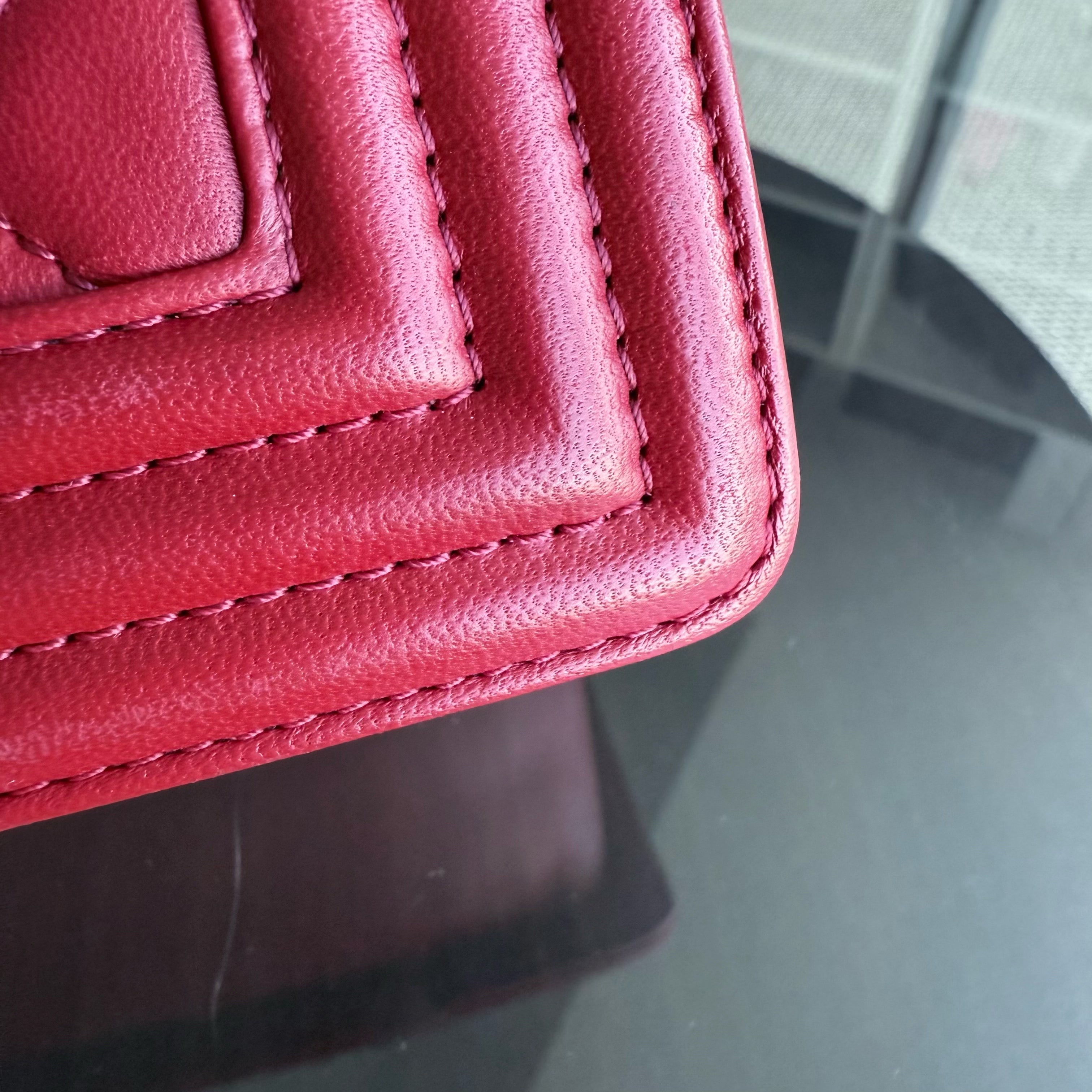 Chanel Boy Small - Quilted Lambskin Dark Red Gold Hardware Series 24