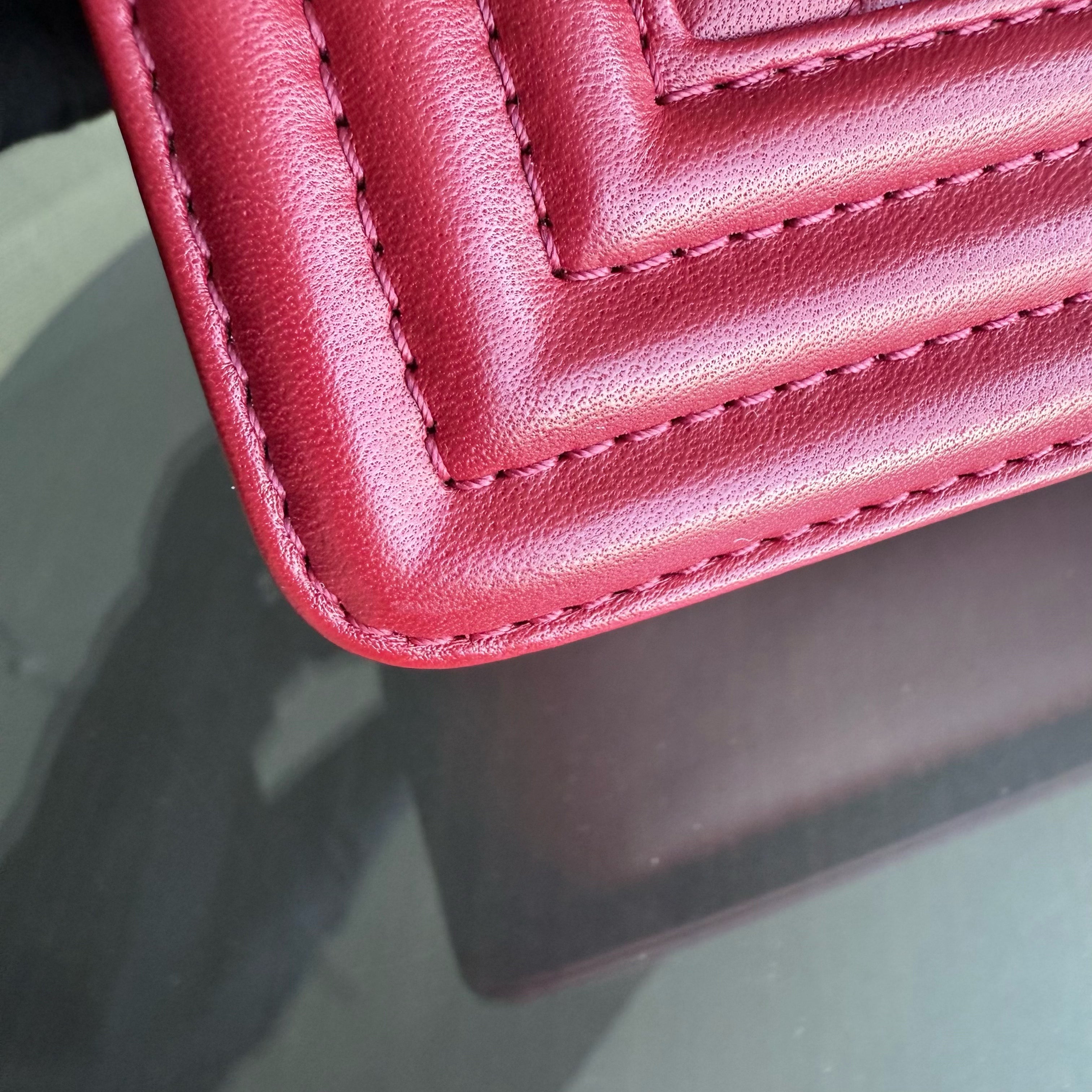 Chanel Boy Small - Quilted Lambskin Dark Red Gold Hardware Series 24