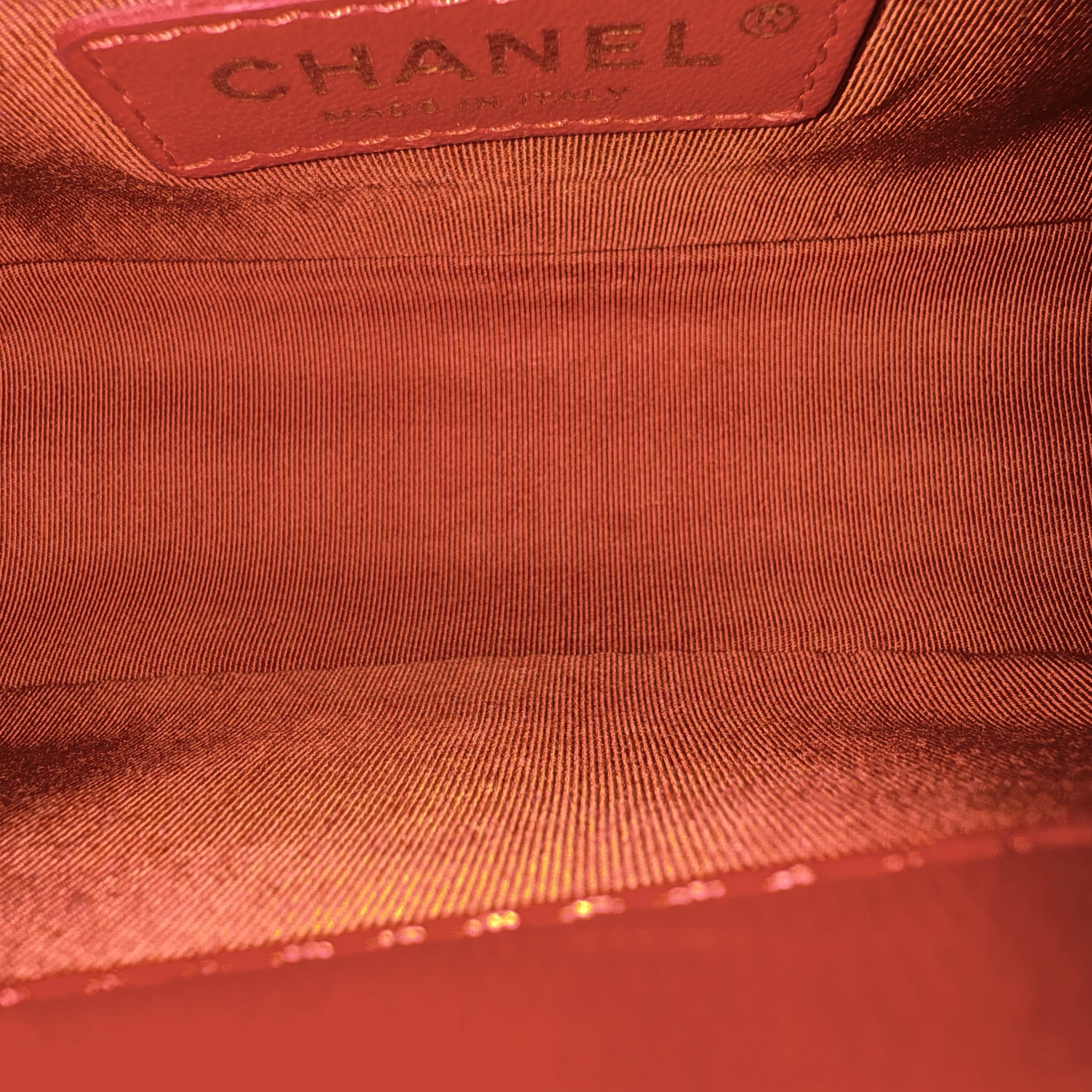 Chanel Boy Small - Quilted Lambskin Dark Red Gold Hardware Series 24