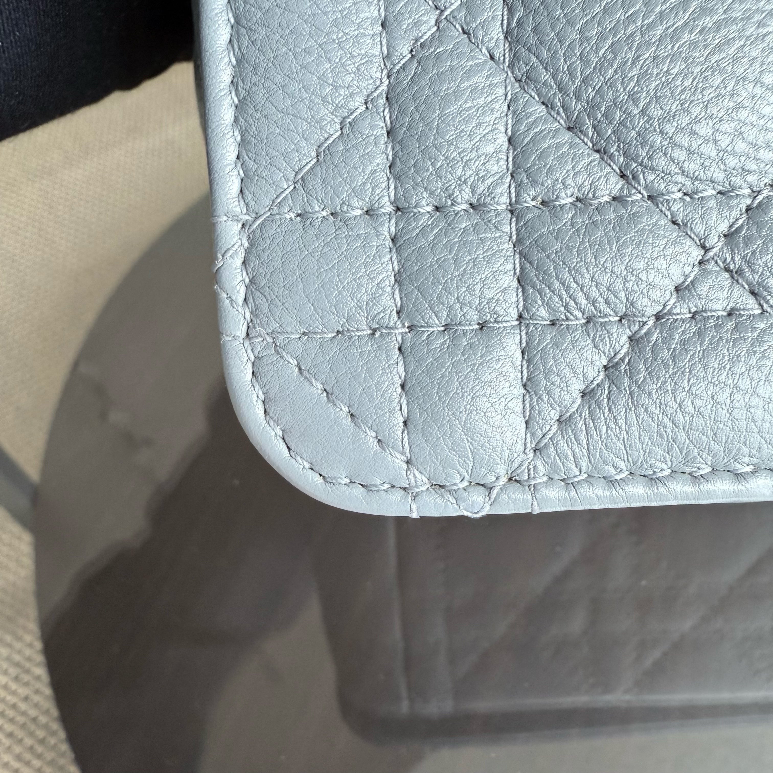 Dior Caro Medium - Cannage Calfskin Grey Gray Gold Hardware