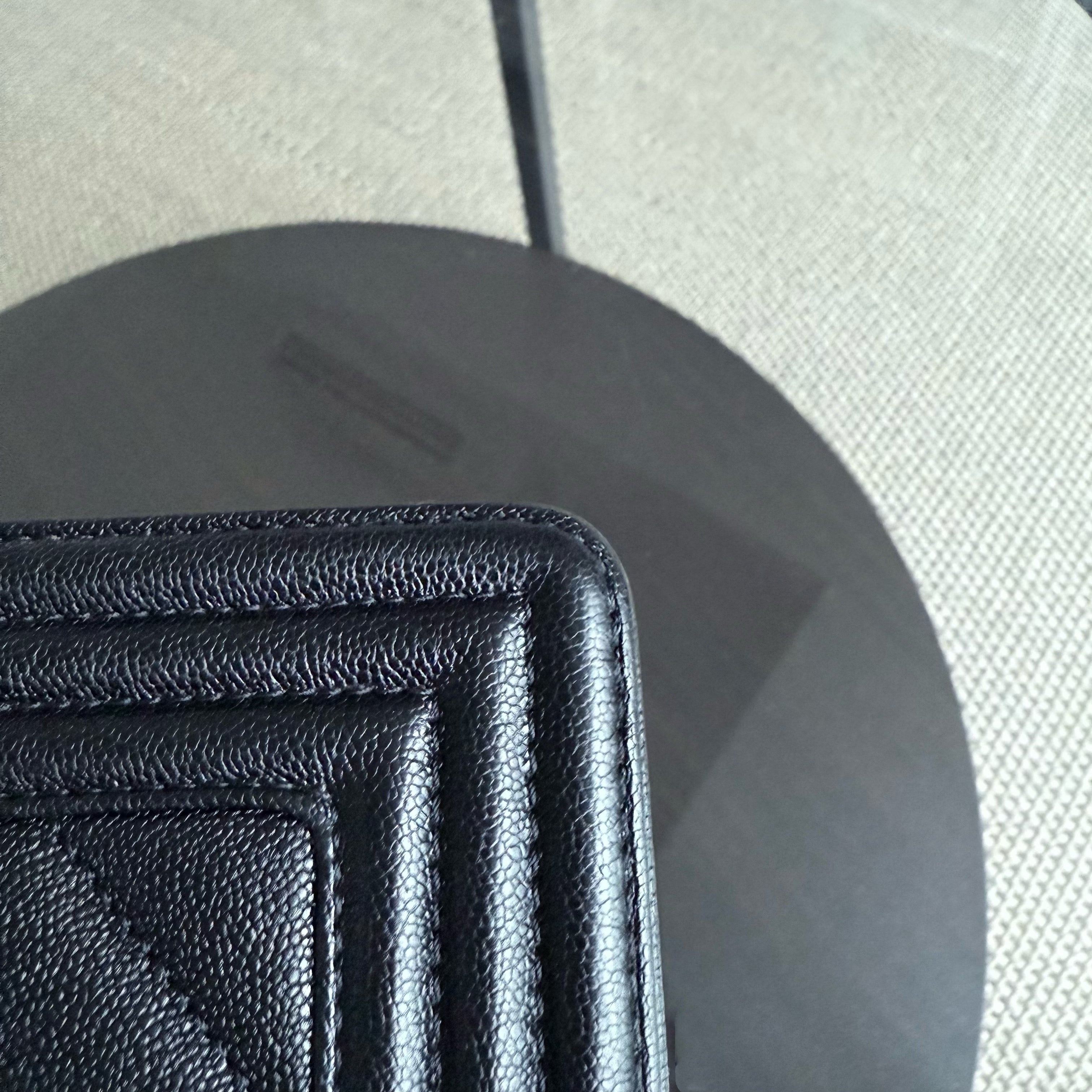Chanel Boy Medium - Caviar 25CM Grained Calfskin Chevron Black Gold Hardware Series 30