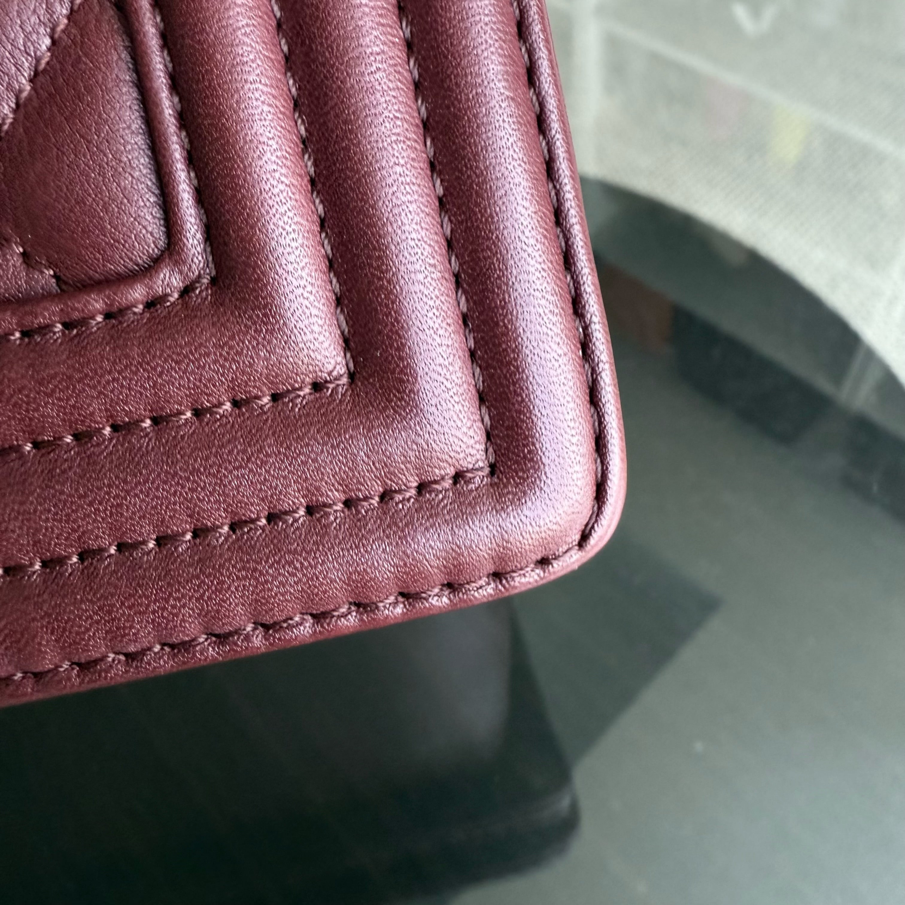 Chanel Boy Medium - 25CM Quilted Calfskin Burgundy Red Gold Hardware Series 23