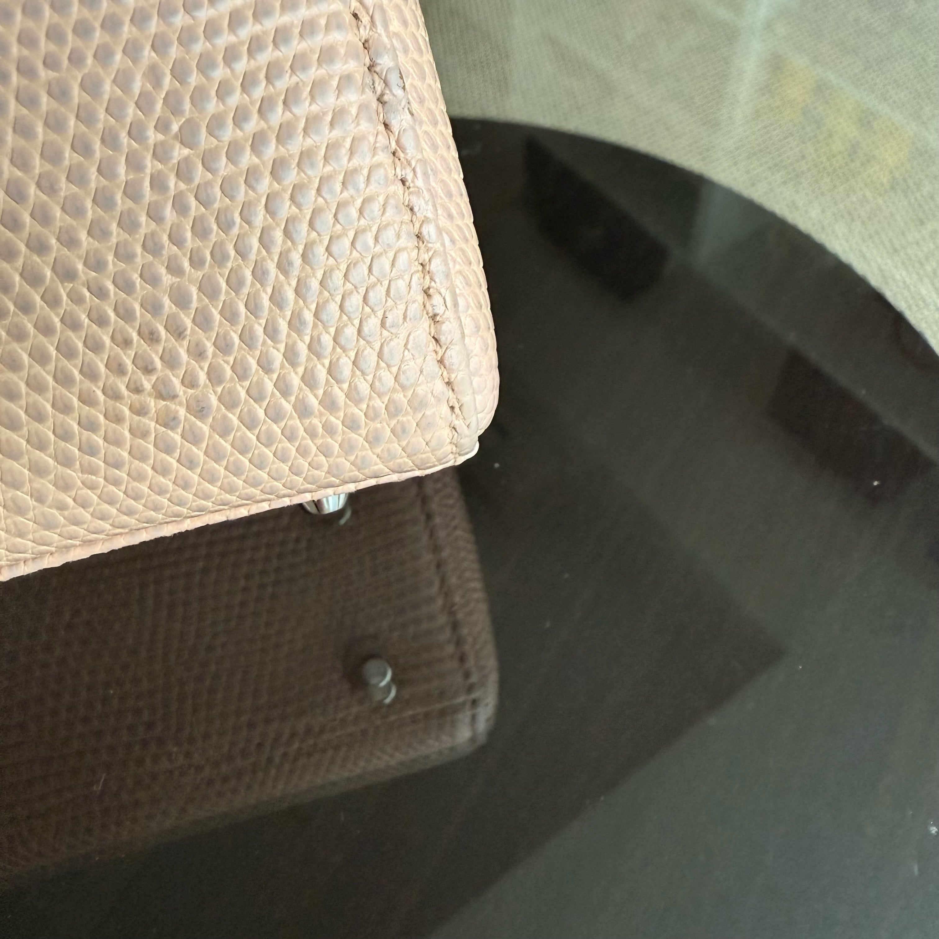 Dior Lady Mini - Exotic Lizard Beige color Silver Hardware