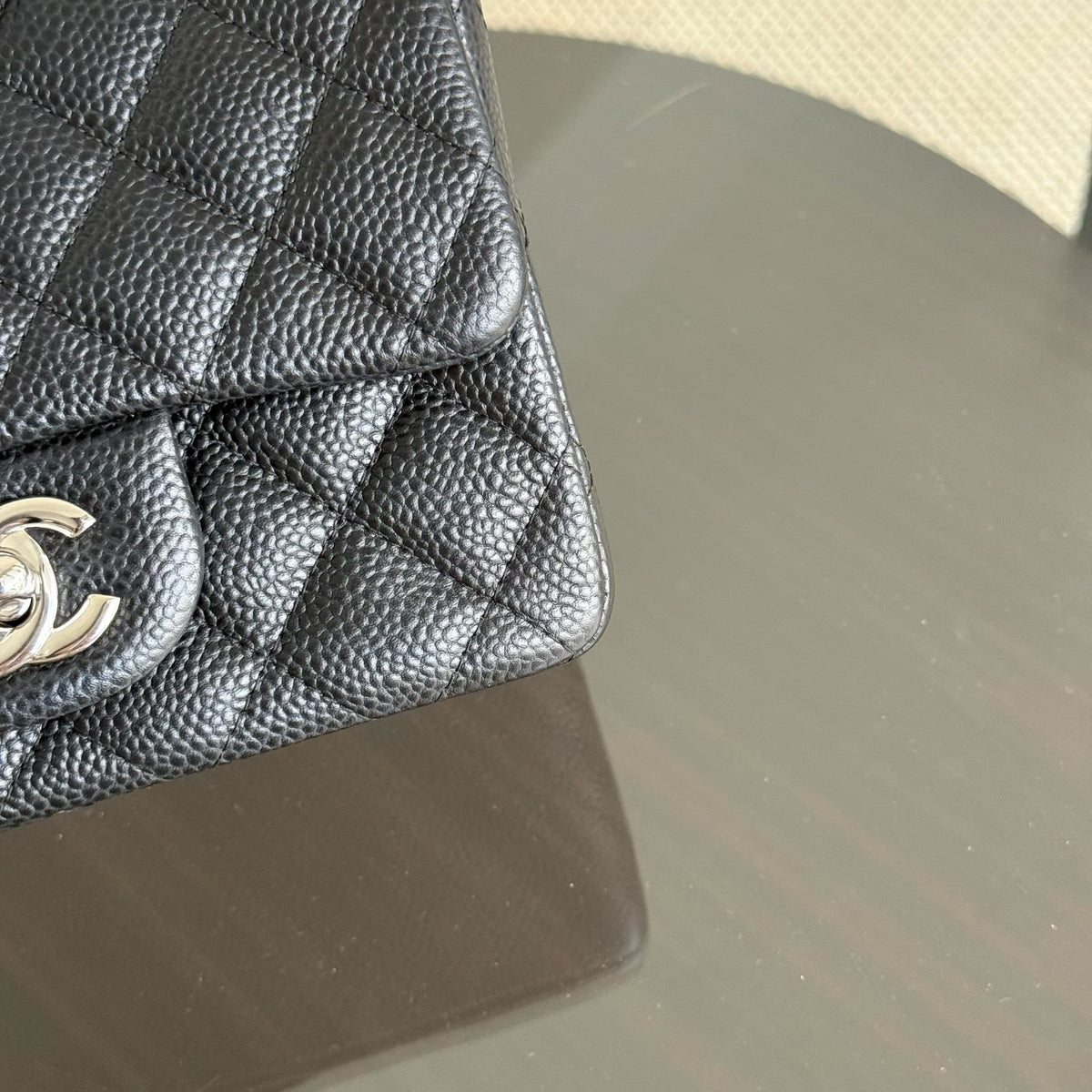 Chanel Classic Flap Mini Square - Caviar Quilted Black Silver Hardware Series 24