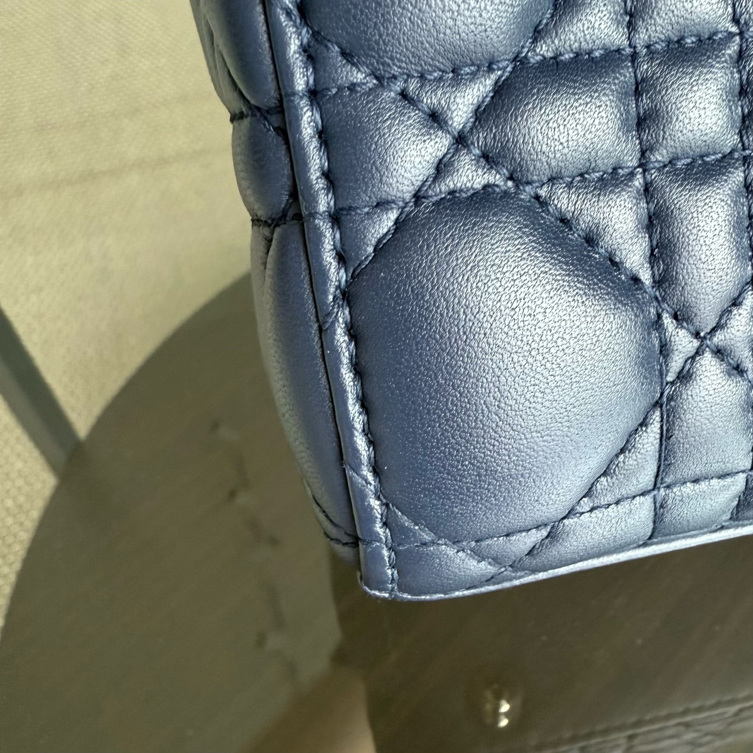 Dior Lady Small - Cannage Lambskin Dark Blue Gold Hardware