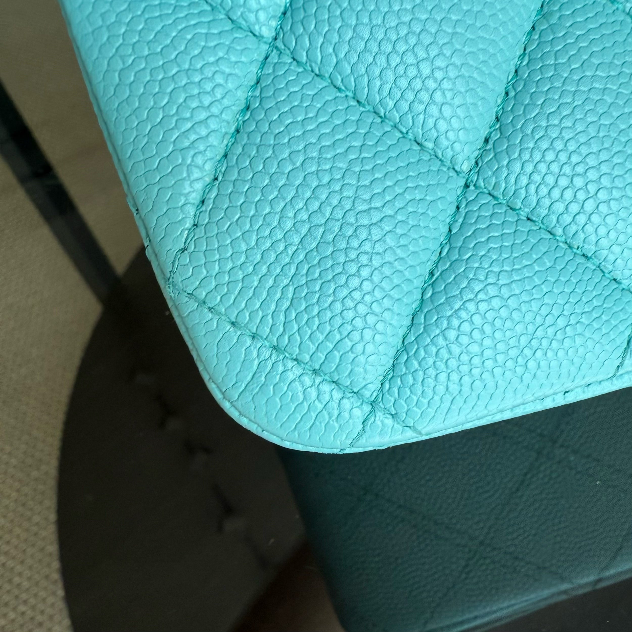 Chanel Classic Flap Medium - Caviar 25CM Quilted Light Blue Gold Hardware Series 26