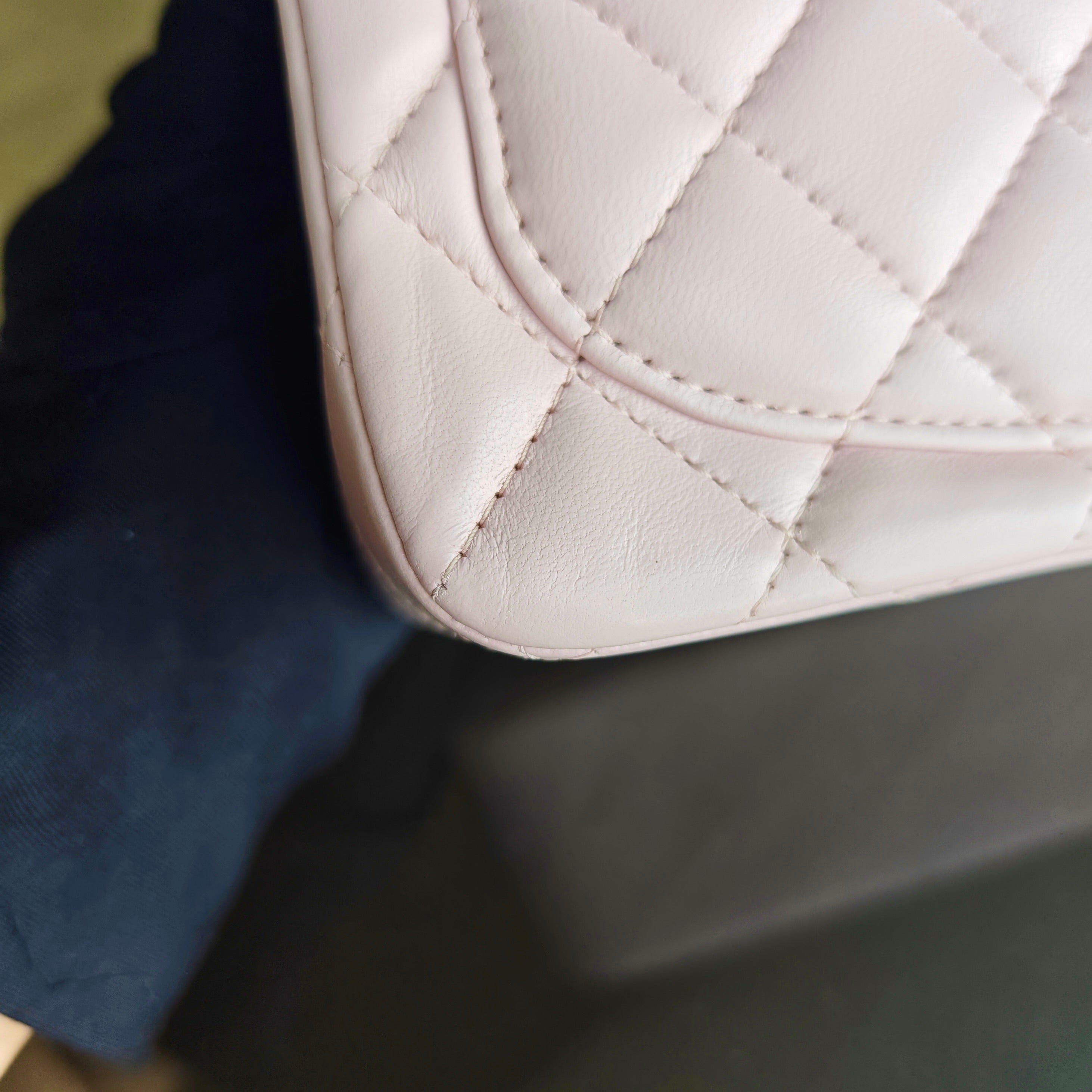 Chanel Classic Flap Mini Square - 17CM Quilted Lambskin Light Pink Gold Hardware Series 23