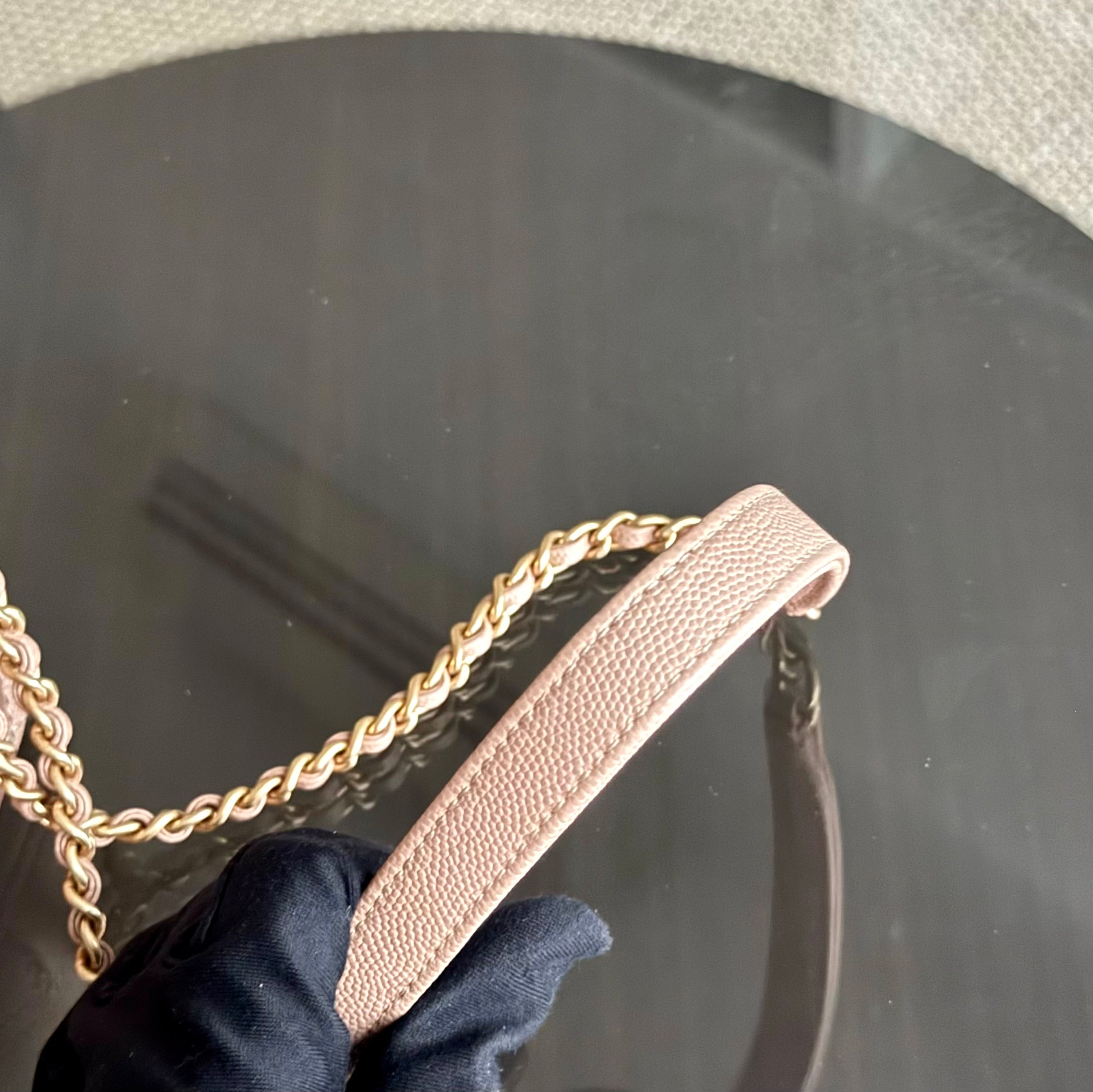 Chanel Coco Handle Small - Caviar Quilted Nude Light Beige Gold Hardware Series 25