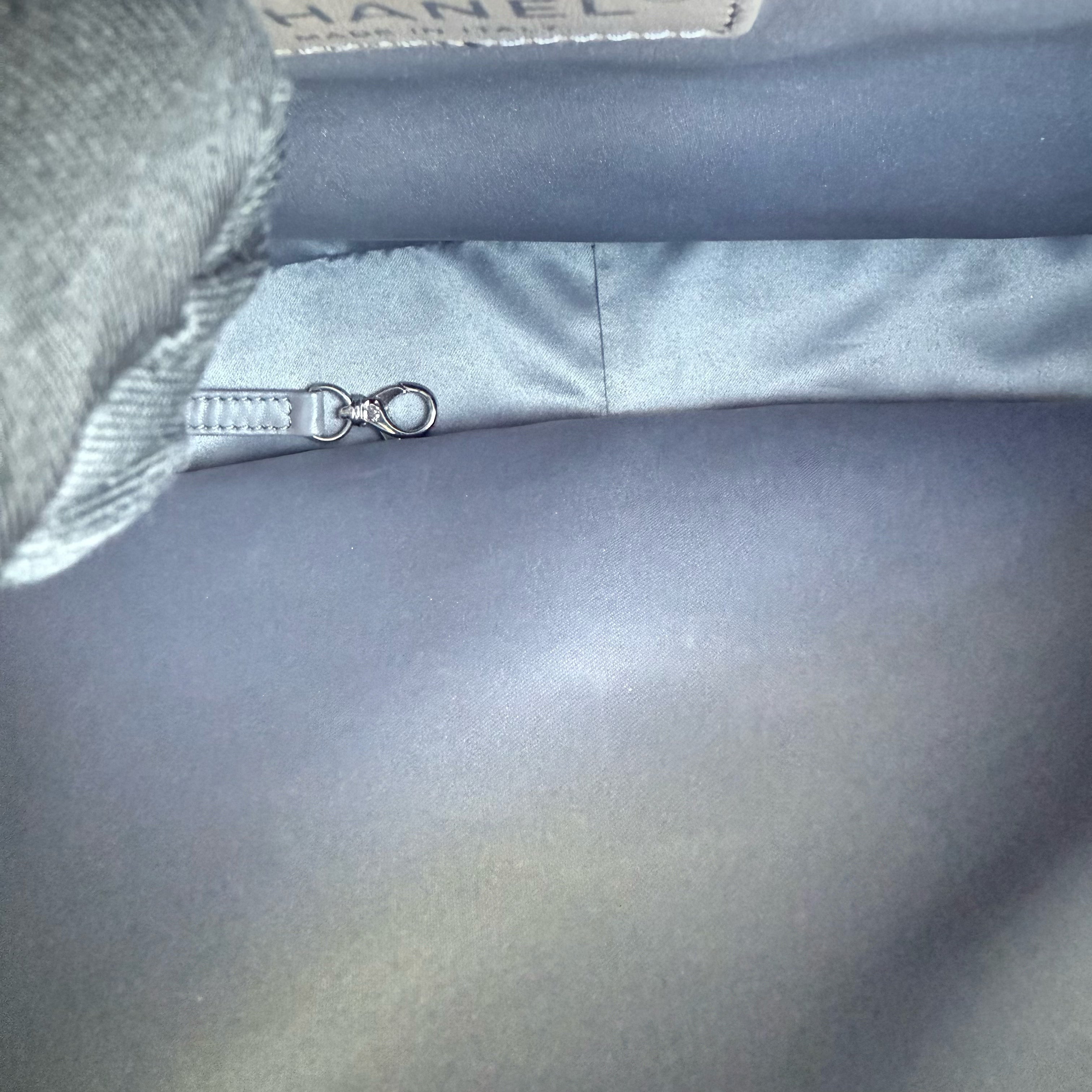 Chanel GST Grand Shopping Tote - Caviar Quilted White Silver Hardware Series 18