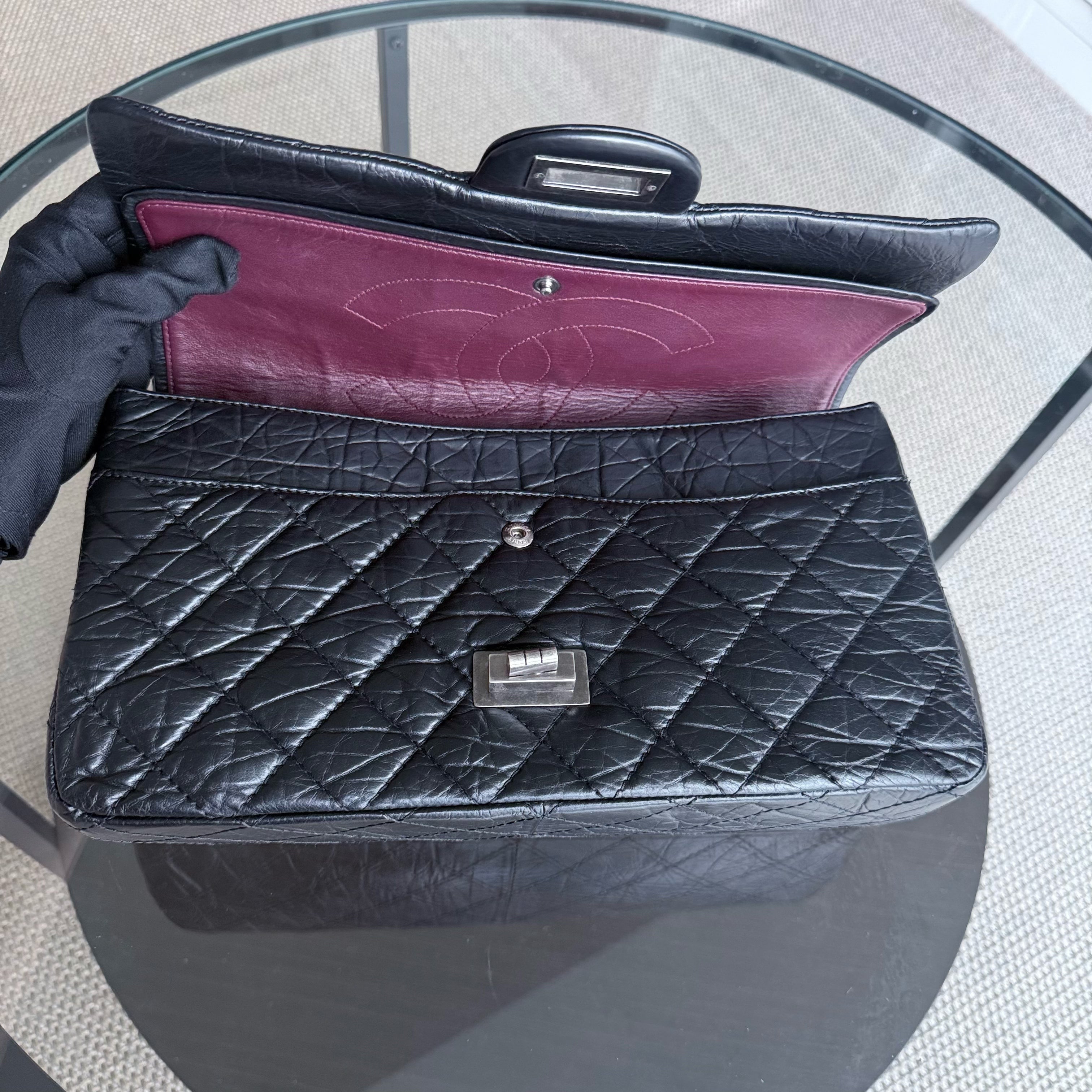 Chanel 2.55 Reissue 227 - Quilted Aged Calfskin Black Ruthenium Silver Hardware Series 13