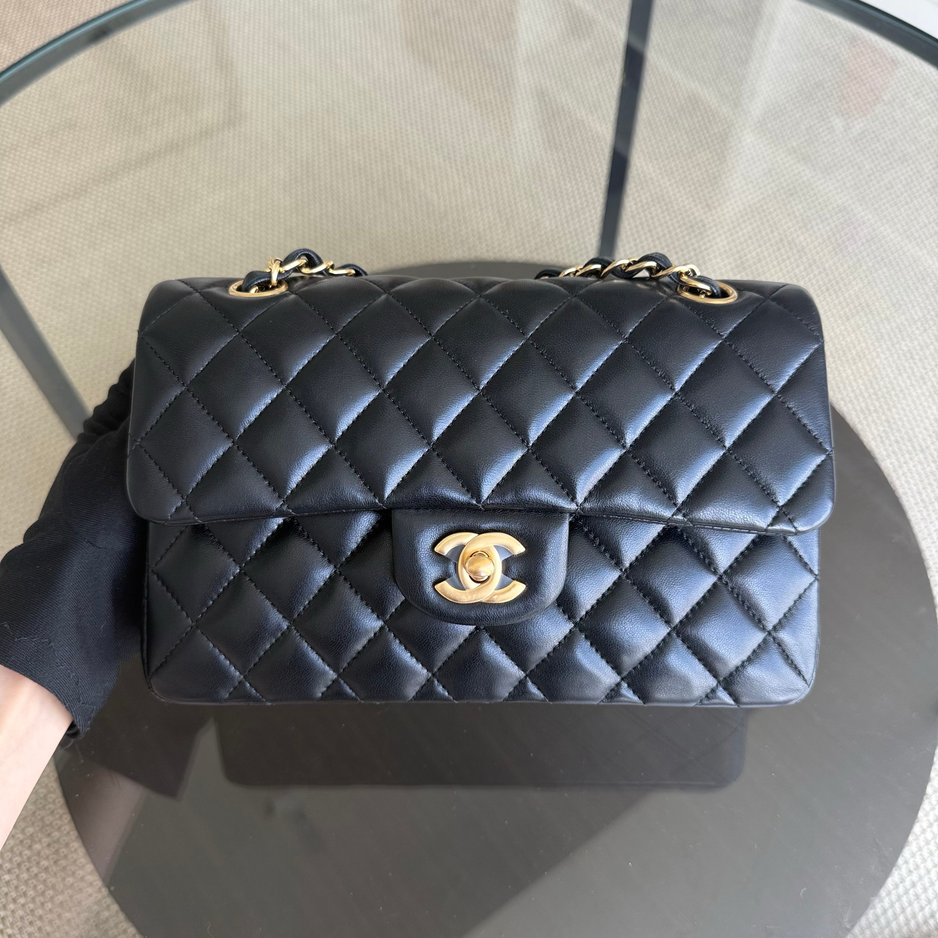 Chanel Classic Flap Small - 23CM Quilted Lambskin Black Gold Hardware Series 26