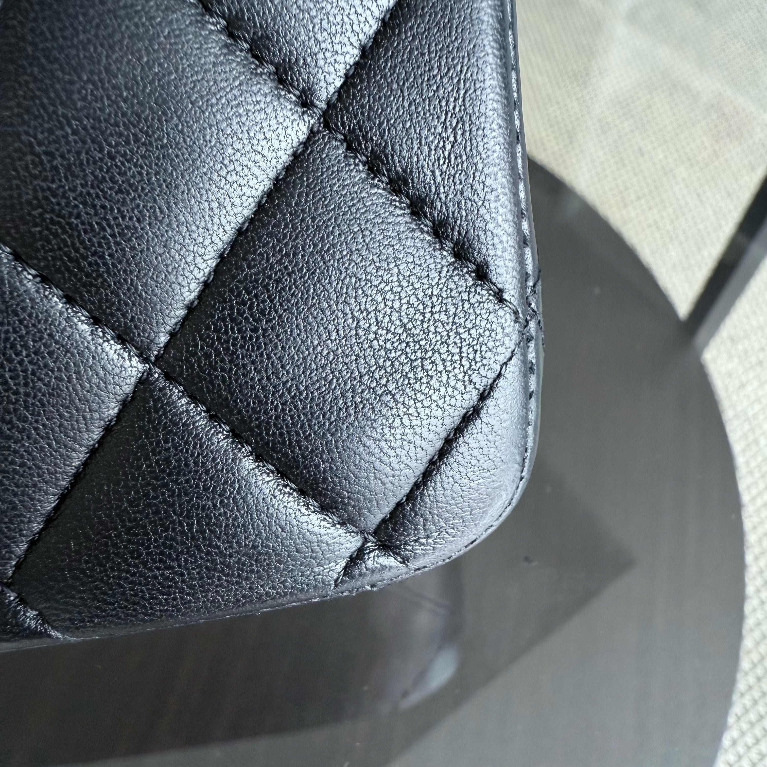 Chanel Classic Flap Medium - 25CM Quilted Lambskin Black Gold Hardware Series 13