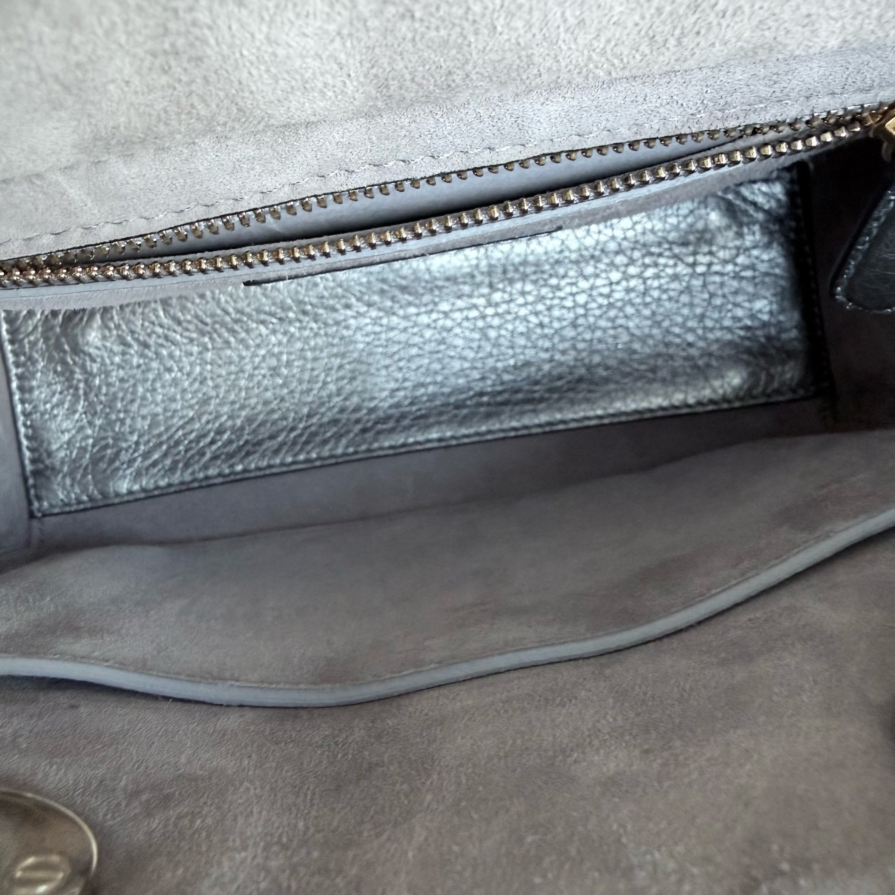 Dior Lady Small - Cannage Gray Calfskin Gold Hardware