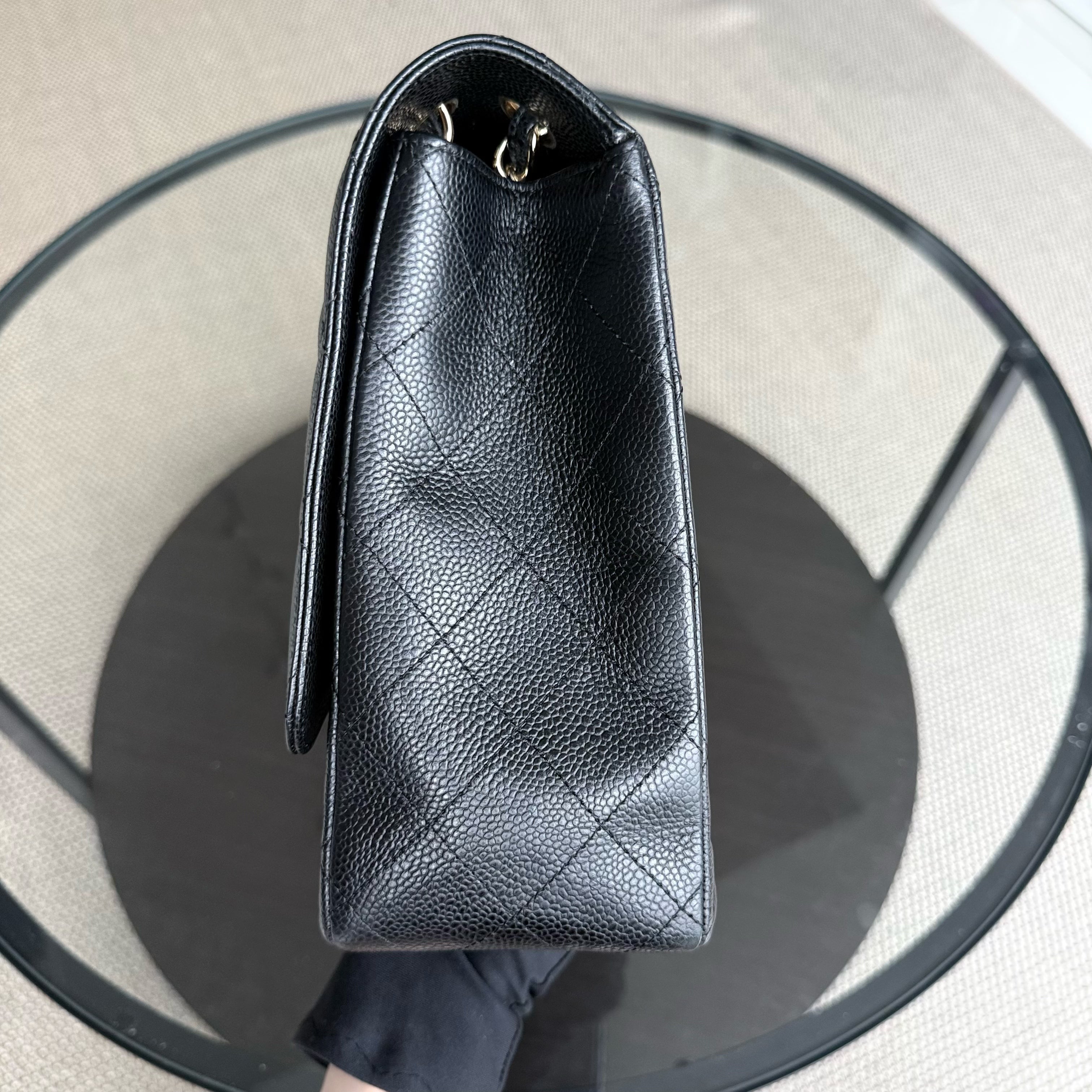 Chanel Classic Flap Maxi - Caviar 33CM Quilted Black Gold Hardware Series 13