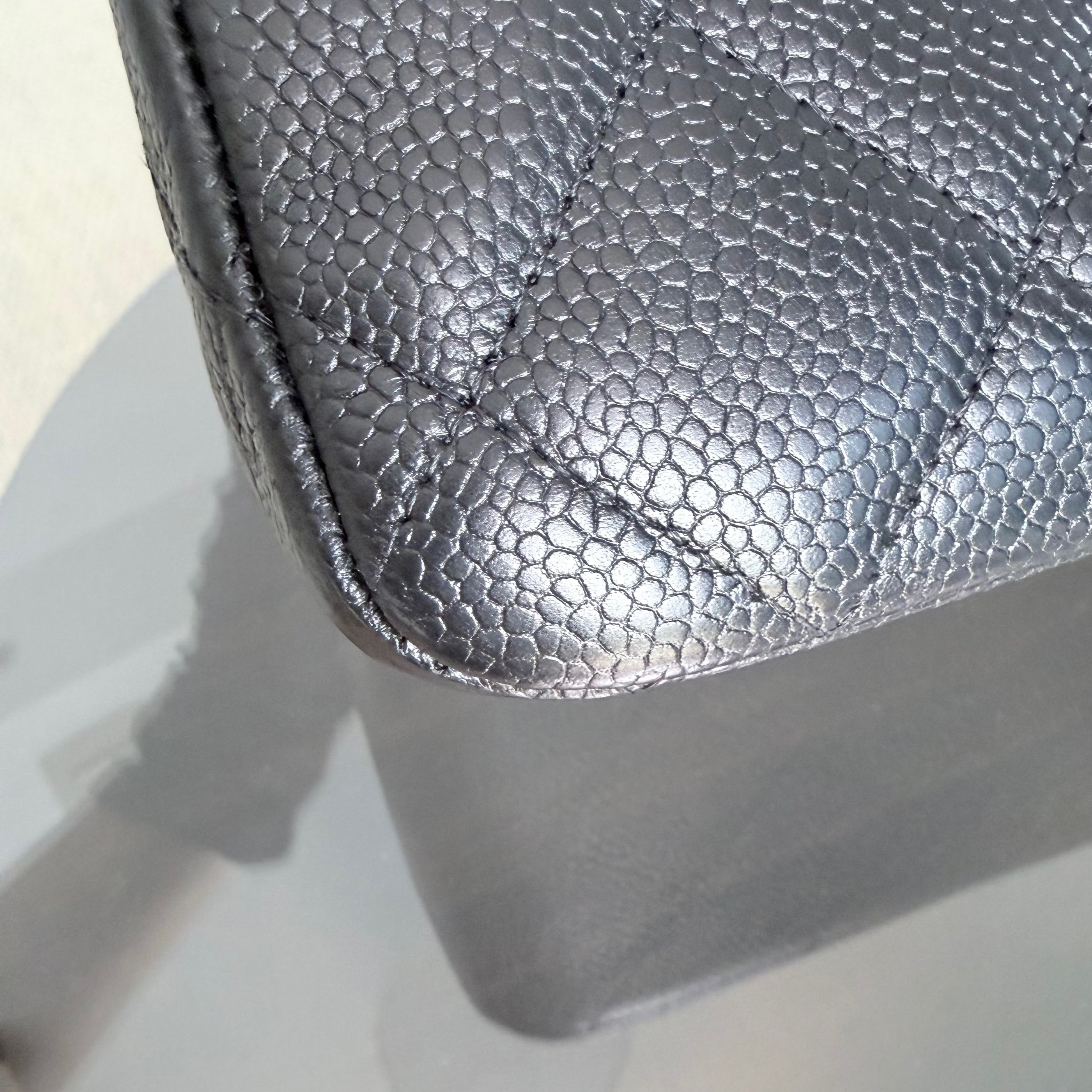Chanel Classic Flap Jumbo - Caviar 30CM Single Flap Quilted Black 24K Gold Hardware Series 12