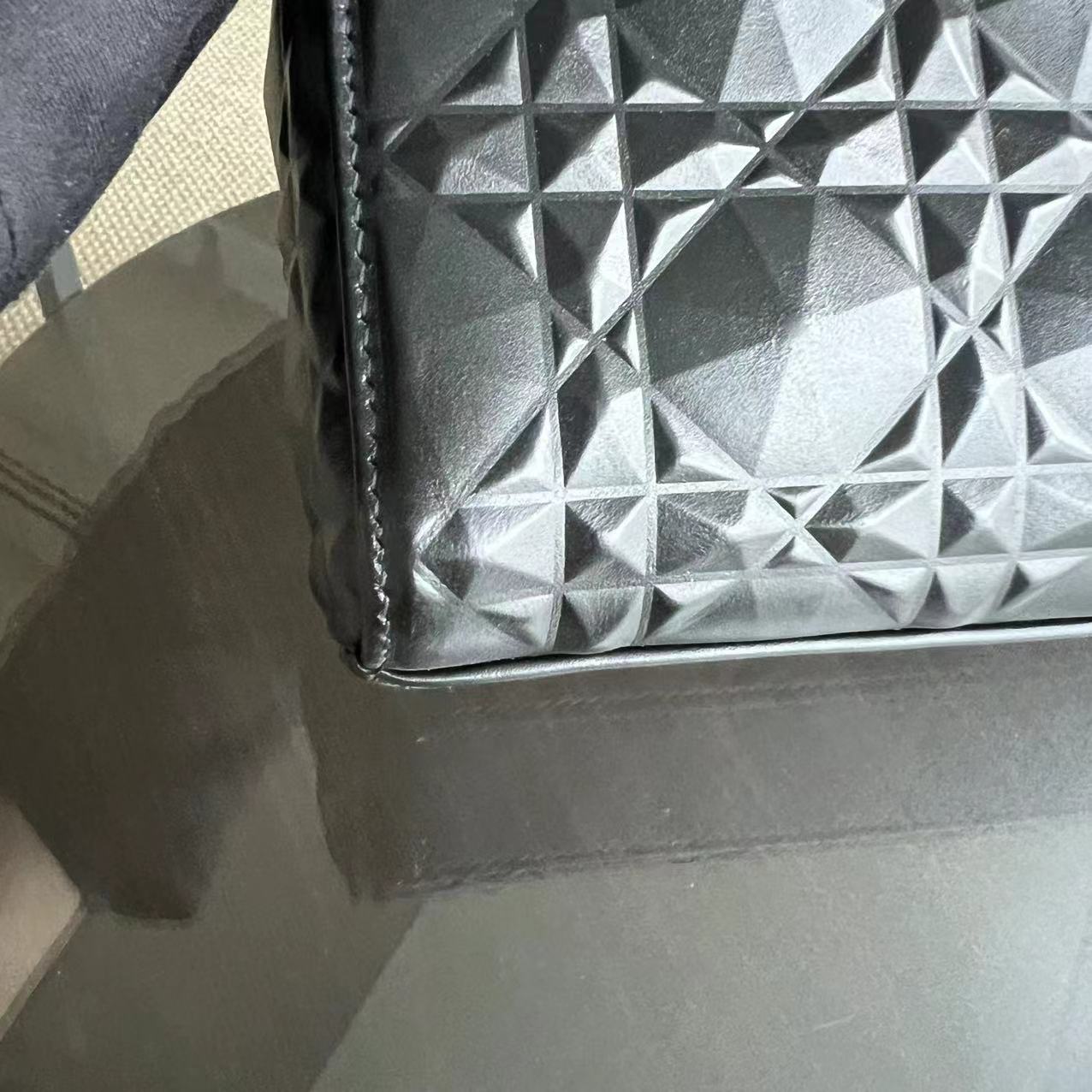 Dior D-Joy Medium - Black Cannage Dimond Motif All Black Hardware