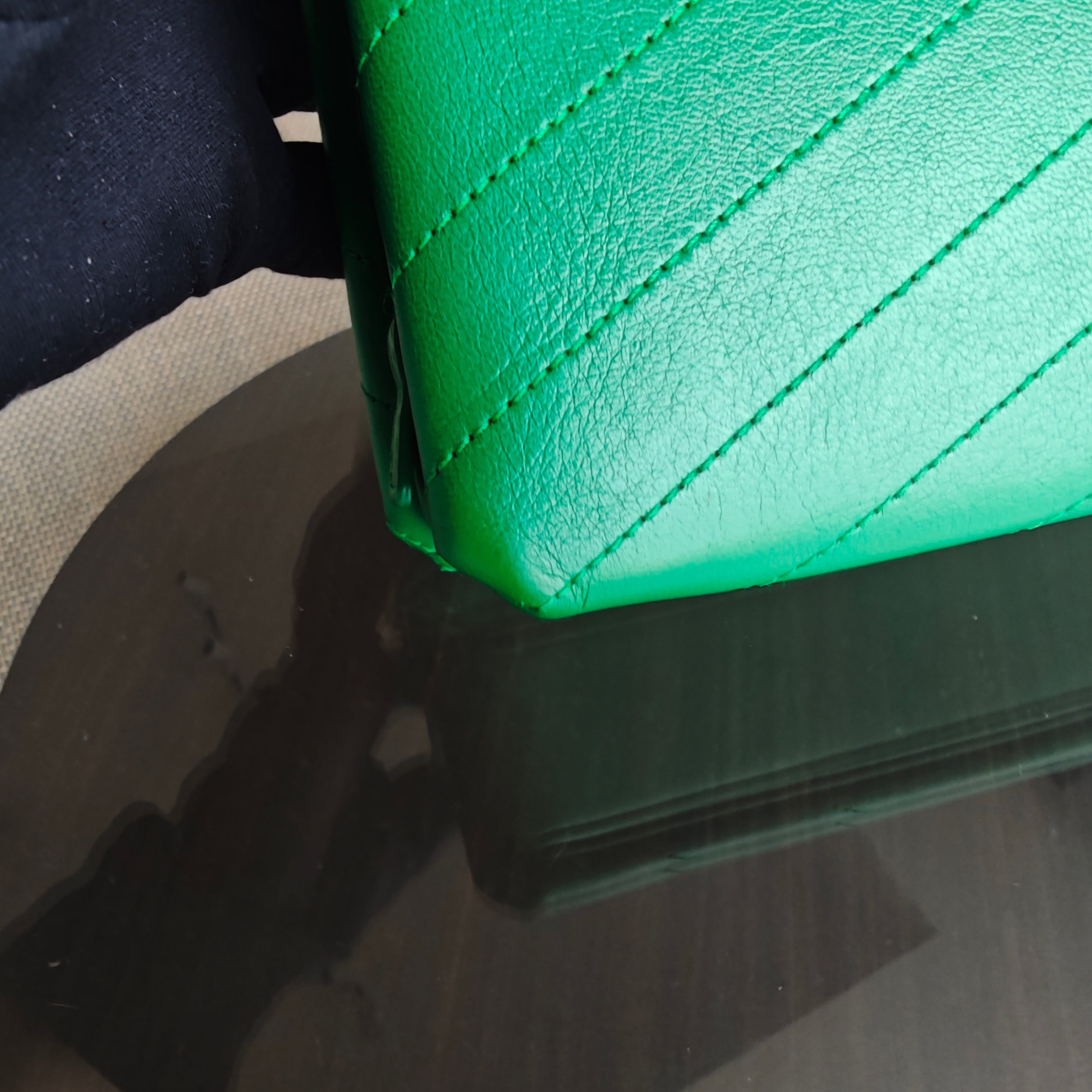 Chanel Coco Chevron Bag - Calfskin Green Gold Hardware Series 25