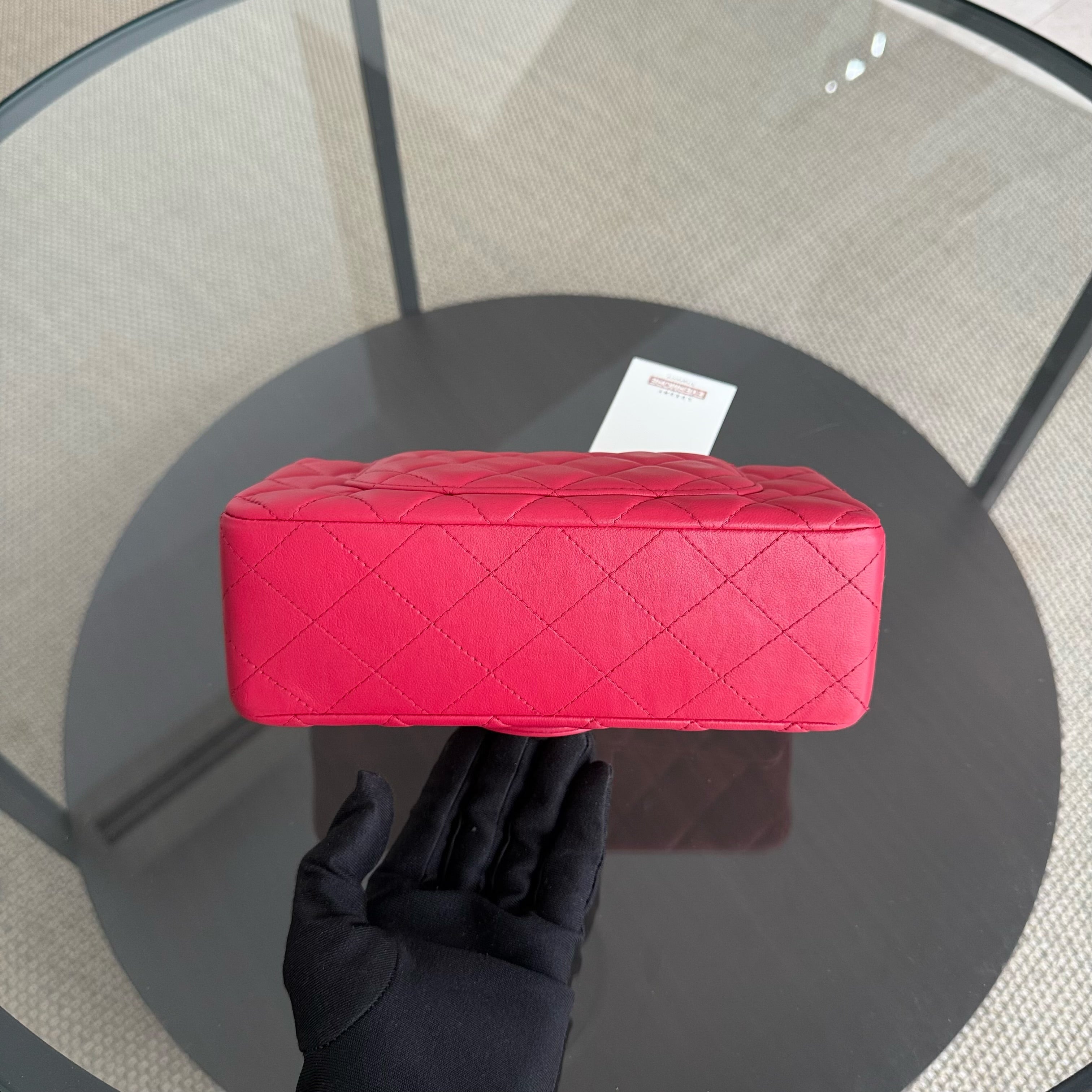Chanel Mini Rectangle Classic Flap - 20CM Lamskin Quilted Red Gold Hardware Series 21