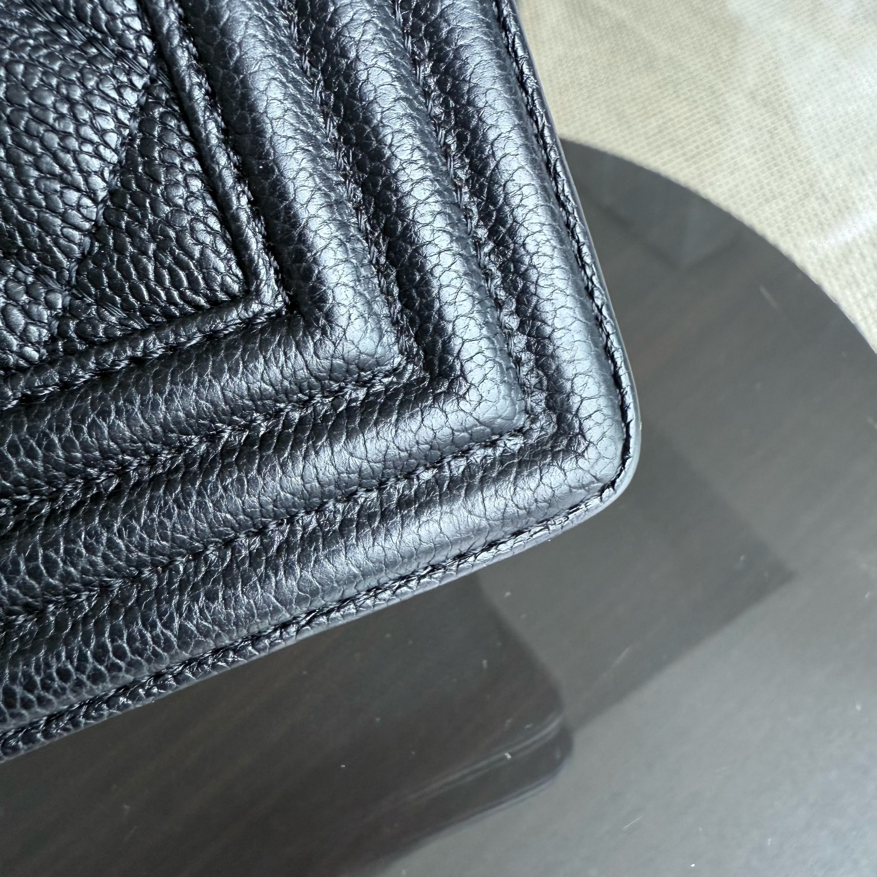 Chanel Boy Medium - Caviar 25CM Quilted Black Ruthenium Silver Hardware Series 23