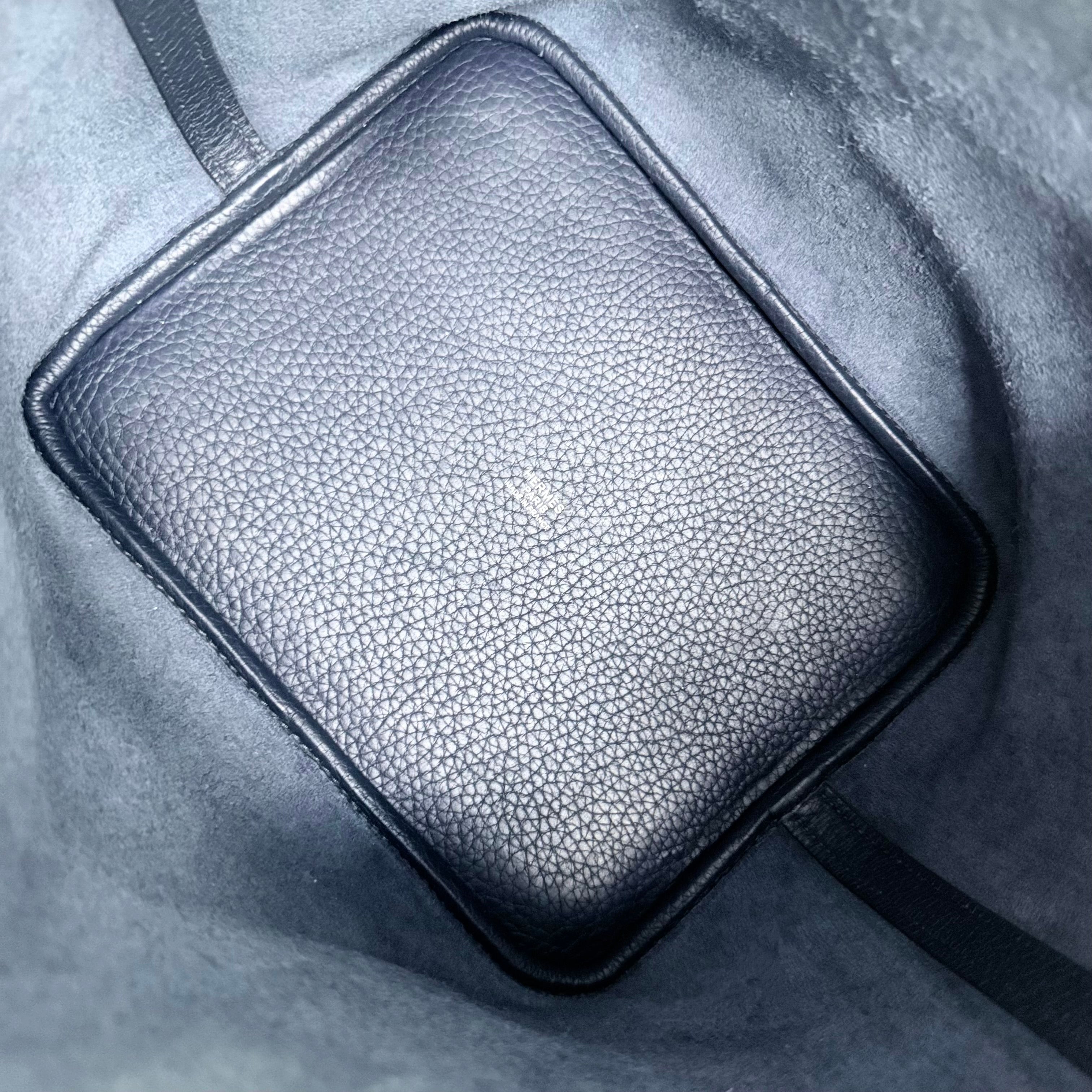 Hermes Picotin 22 - Midnight Blue Clemence Togo Leather Silver Hardware Stamp A
