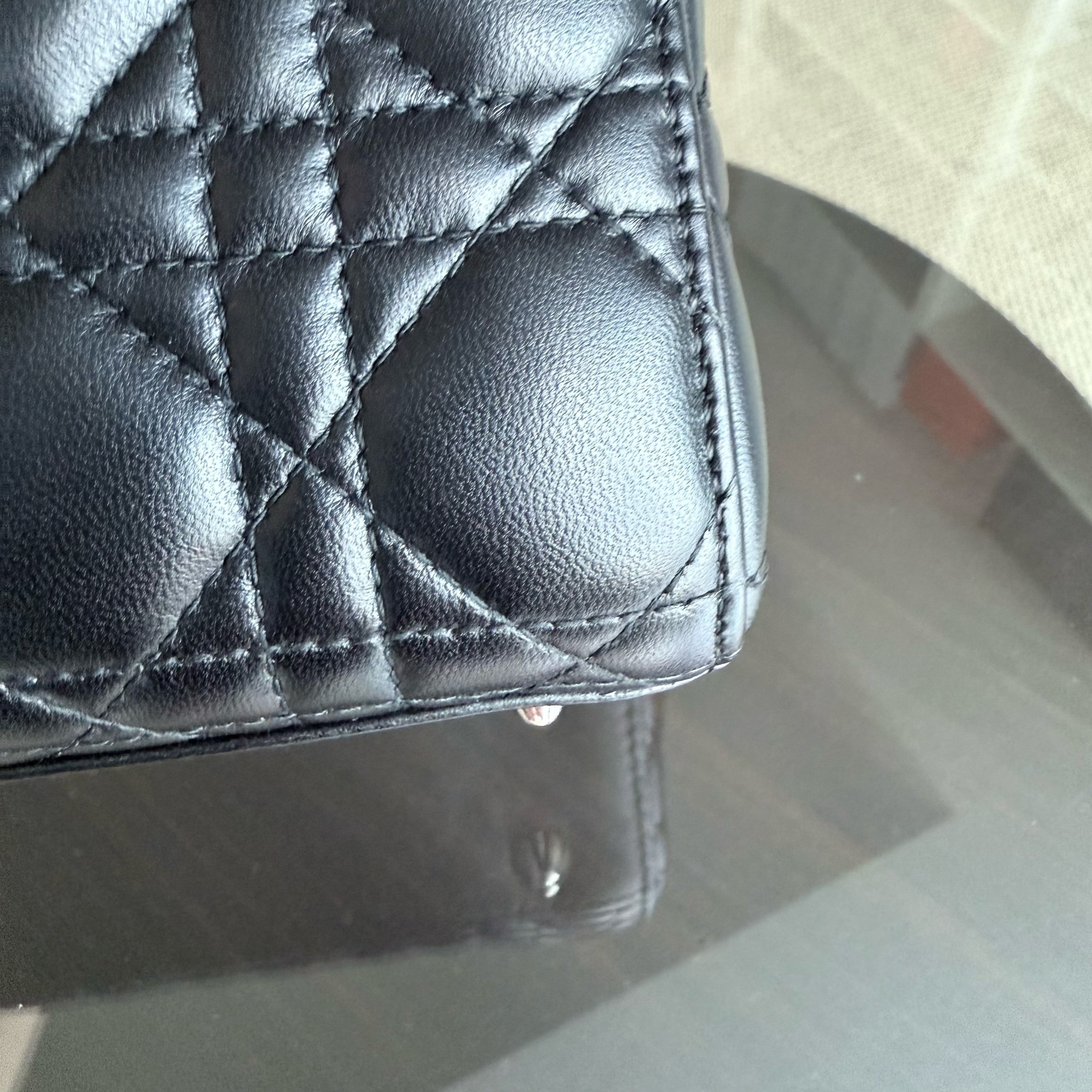 Dior Lady Small Flap - Cannage Lambskin Black Silver Hardware