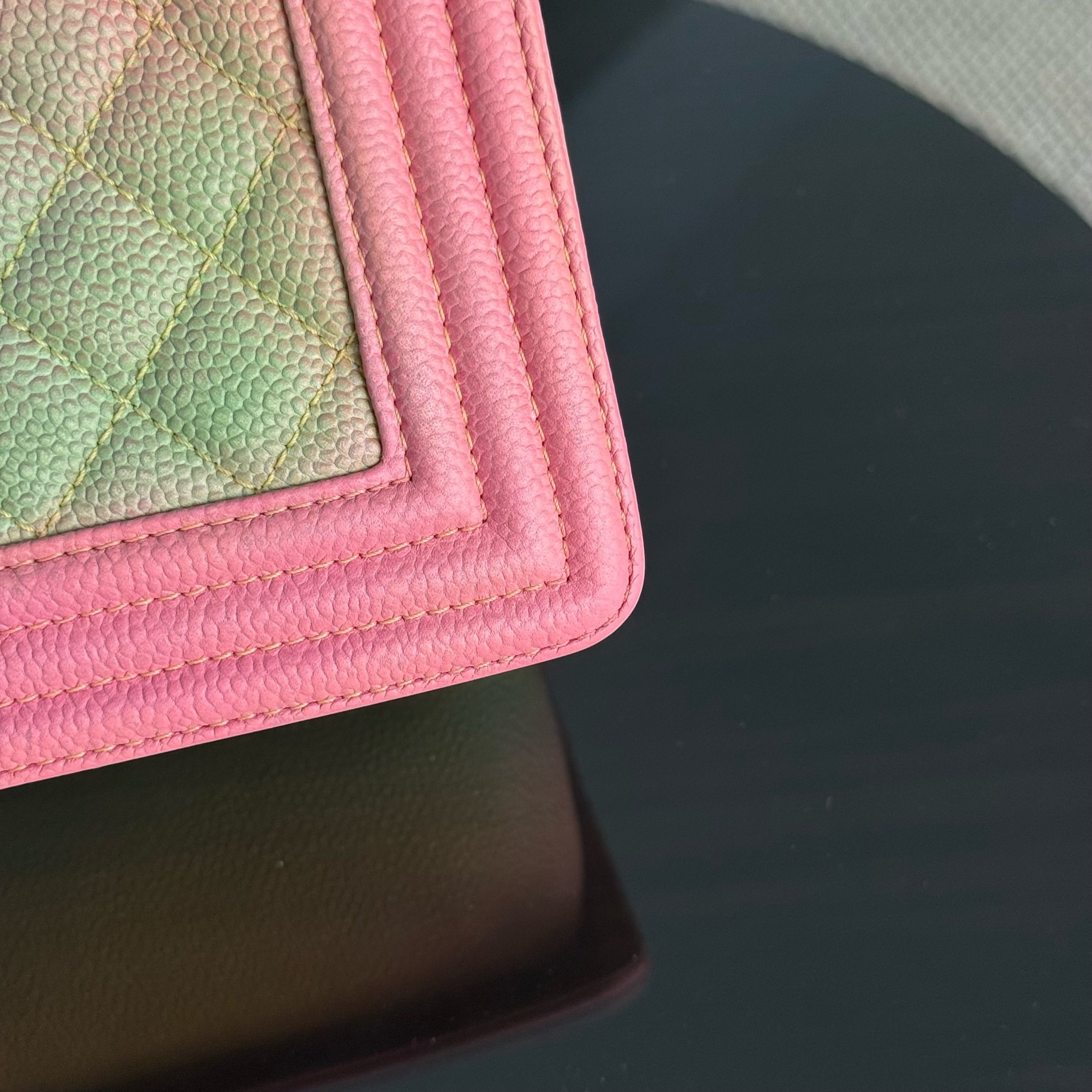 Chanel Boy Medium - Caviar 25CM Quilted Grained Calfskin Rainbow Limited Edition Series 23