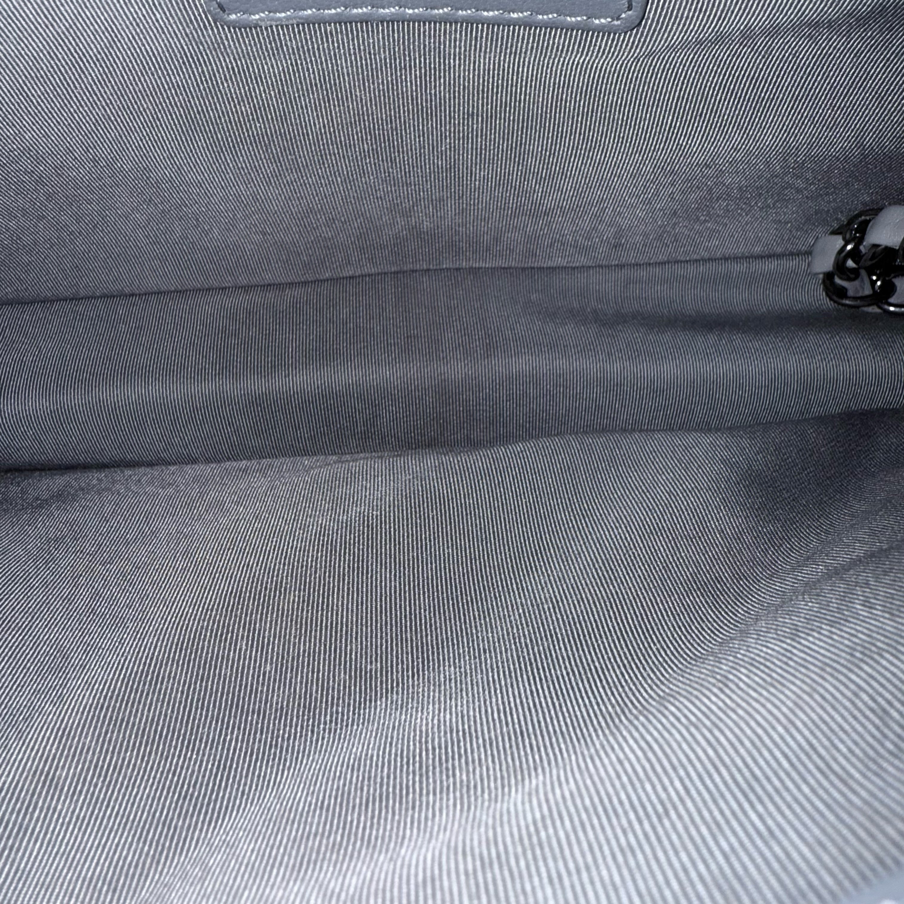 French Riviera - Caviar Quilted Grained Calfskin Grey Gray Silver Hardware Series 19