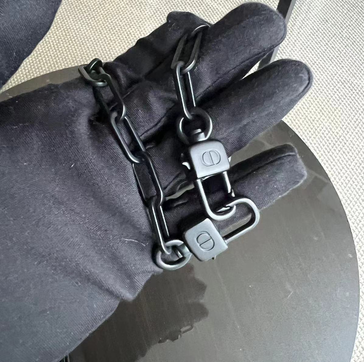 Dior D-Joy Medium - Black Cannage Dimond Motif All Black Hardware