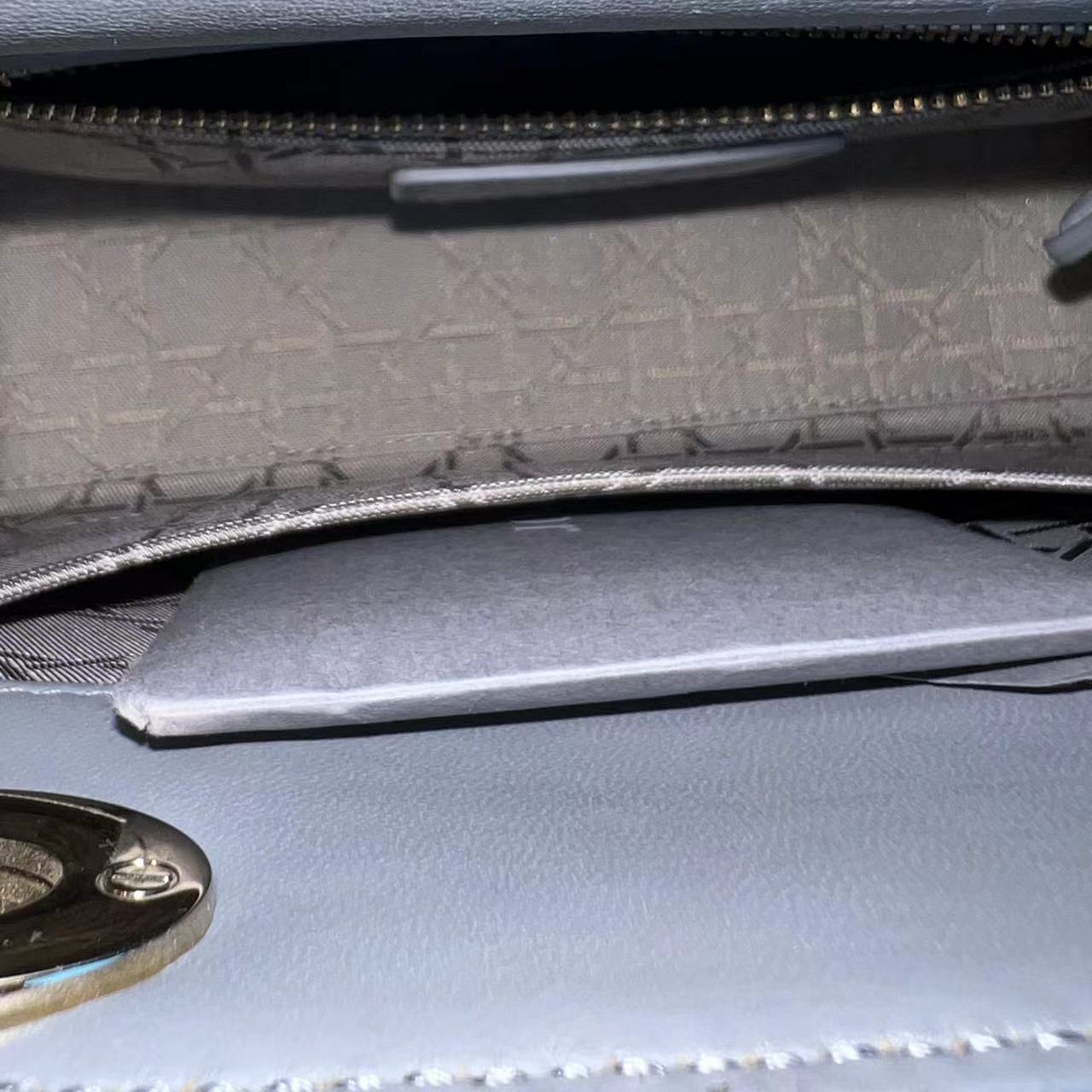 Dior Lady Small - Lambskin Cannage Grey Gray Golden Hardware ABC